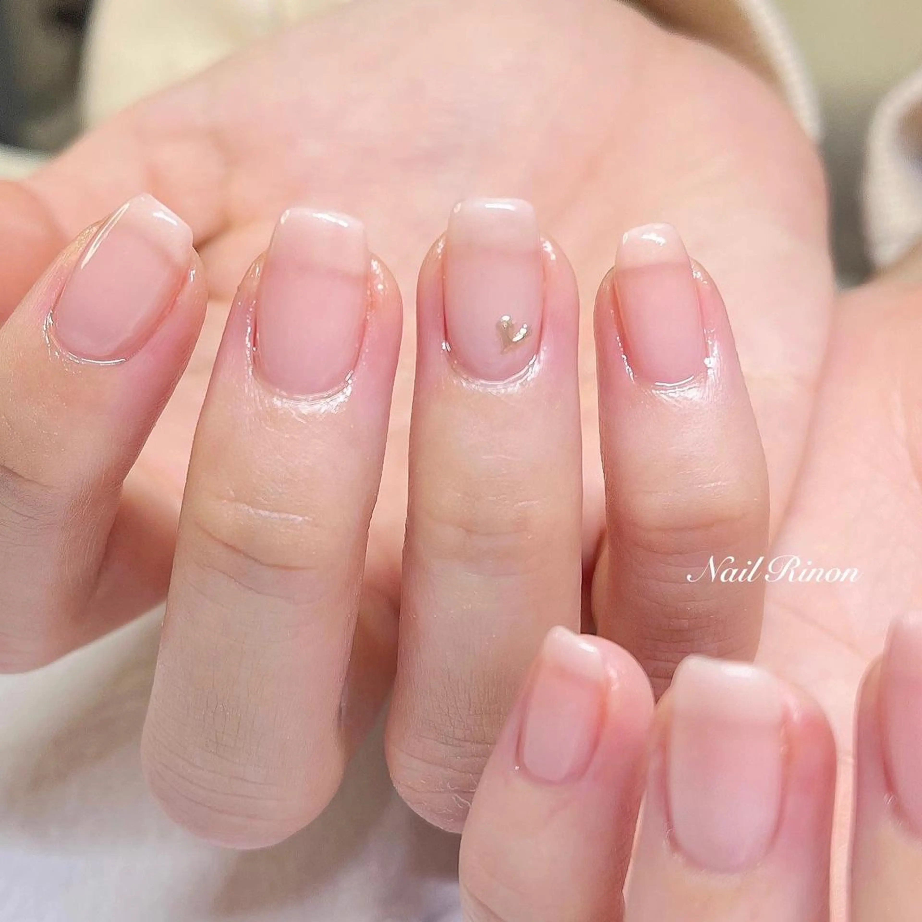 ネイル ハート シンプルネイル ハンドネイル Nail Rinonのネイルデザイン
