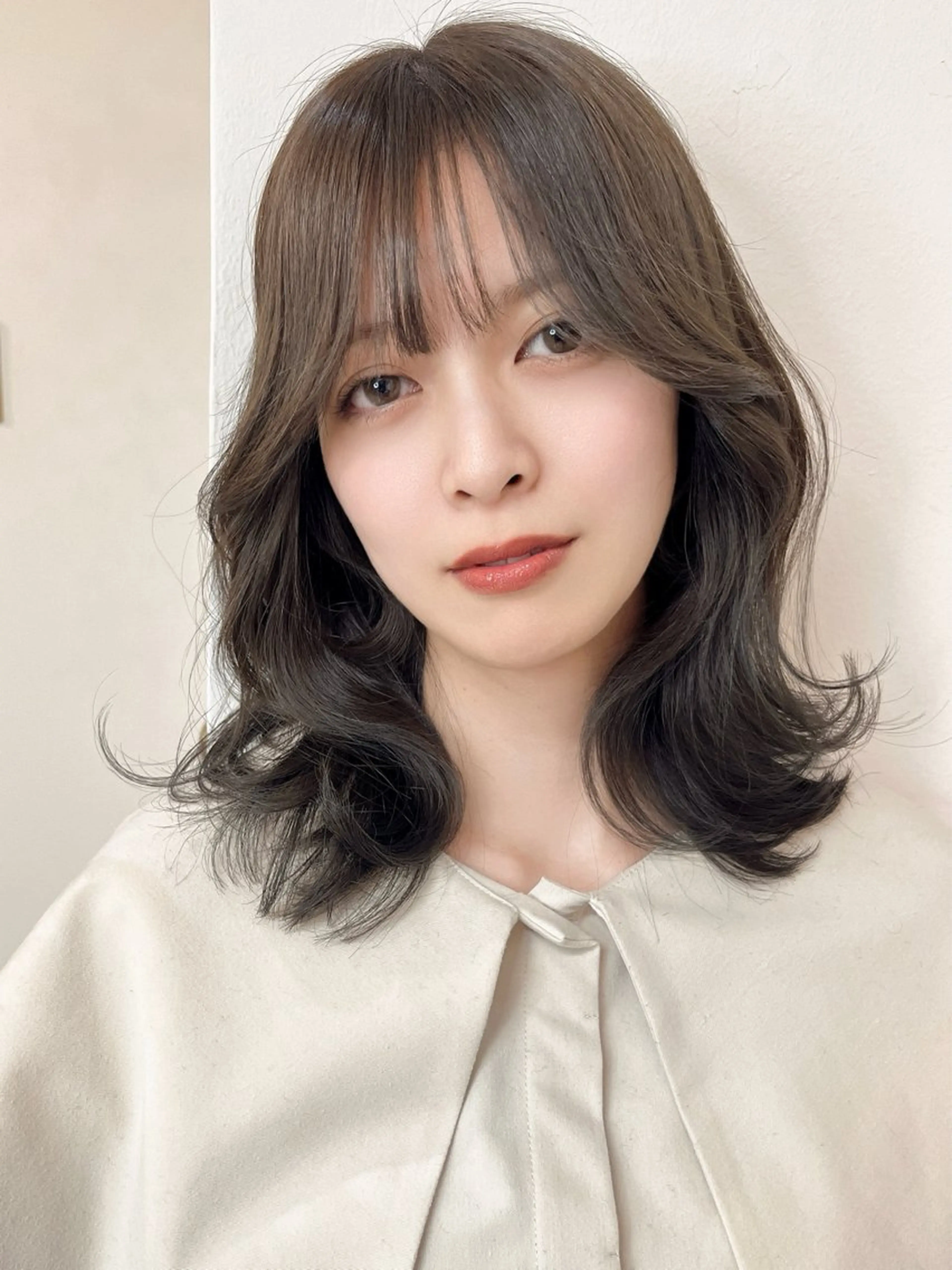 ミディアム 前髪&顔周りカット/ 韓国レイヤー/シバタのヘアスタイル