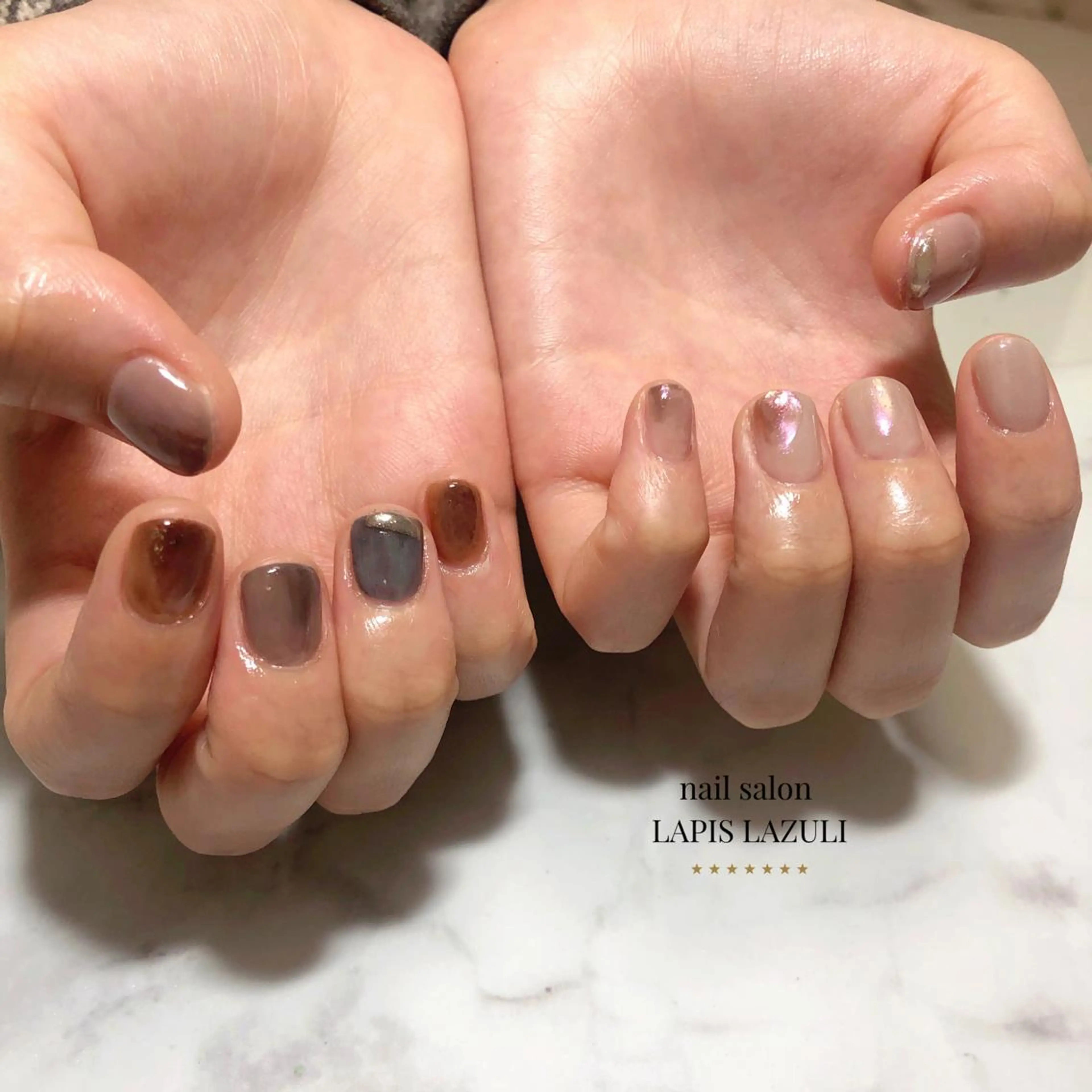 ネイル ハンドネイル nail salon ラピスラズリのネイルデザイン