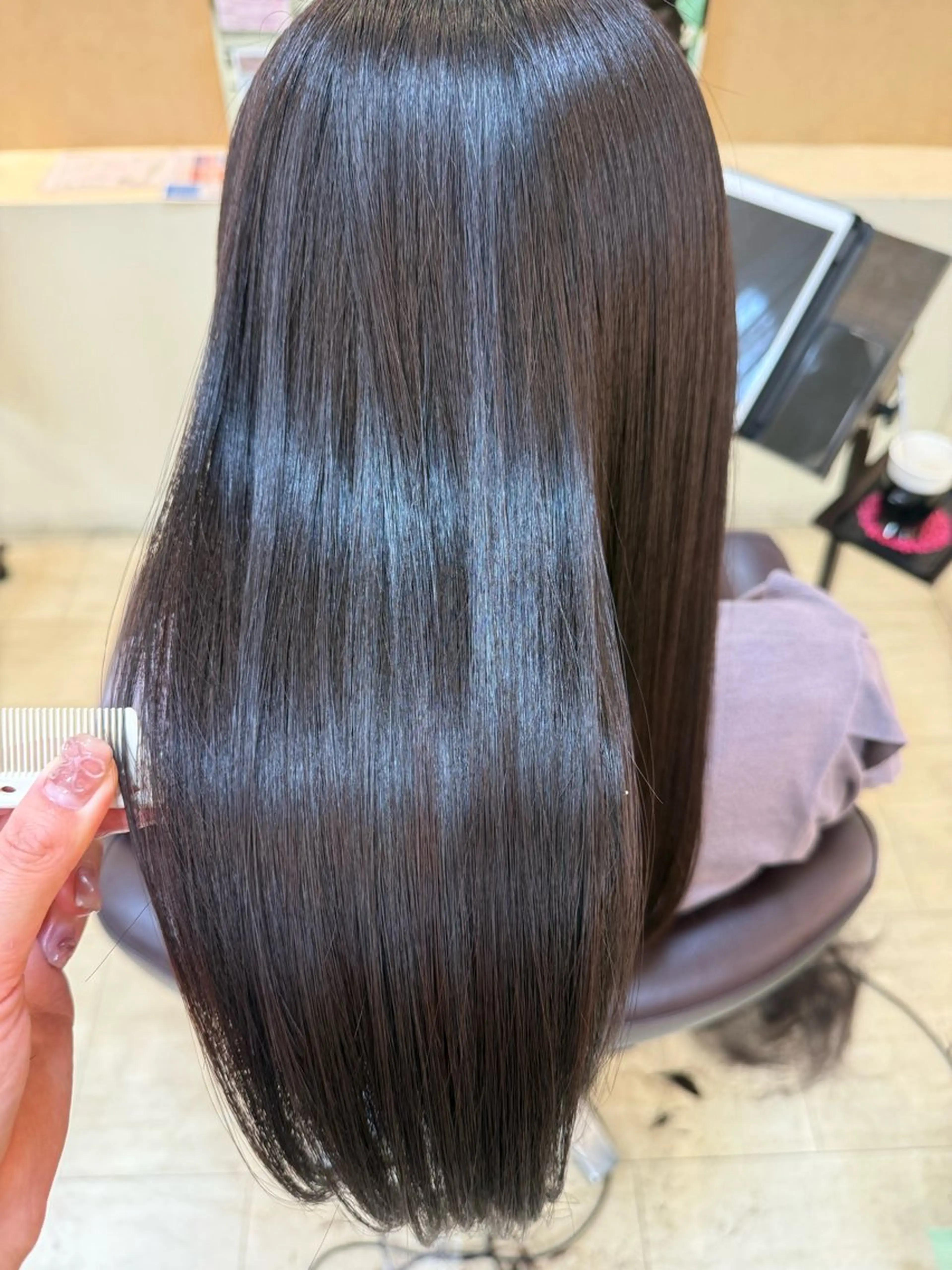 ロング カット 縮毛矯正 早﨑 映天のヘアスタイル