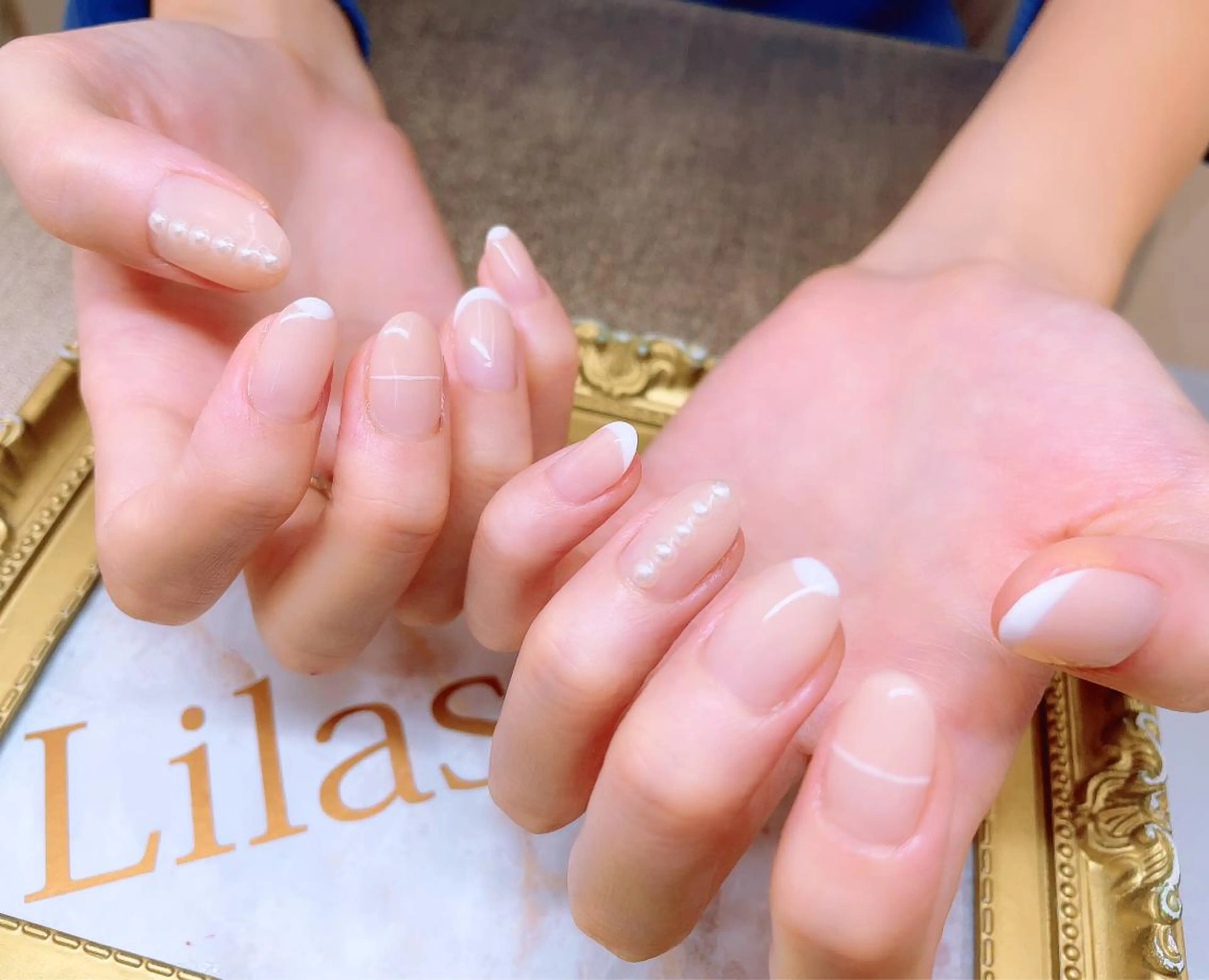 ネイル 入学式 フレンチネイル ジェルネイル 卒業式 ハードジェル Lilas Nailのネイルデザイン