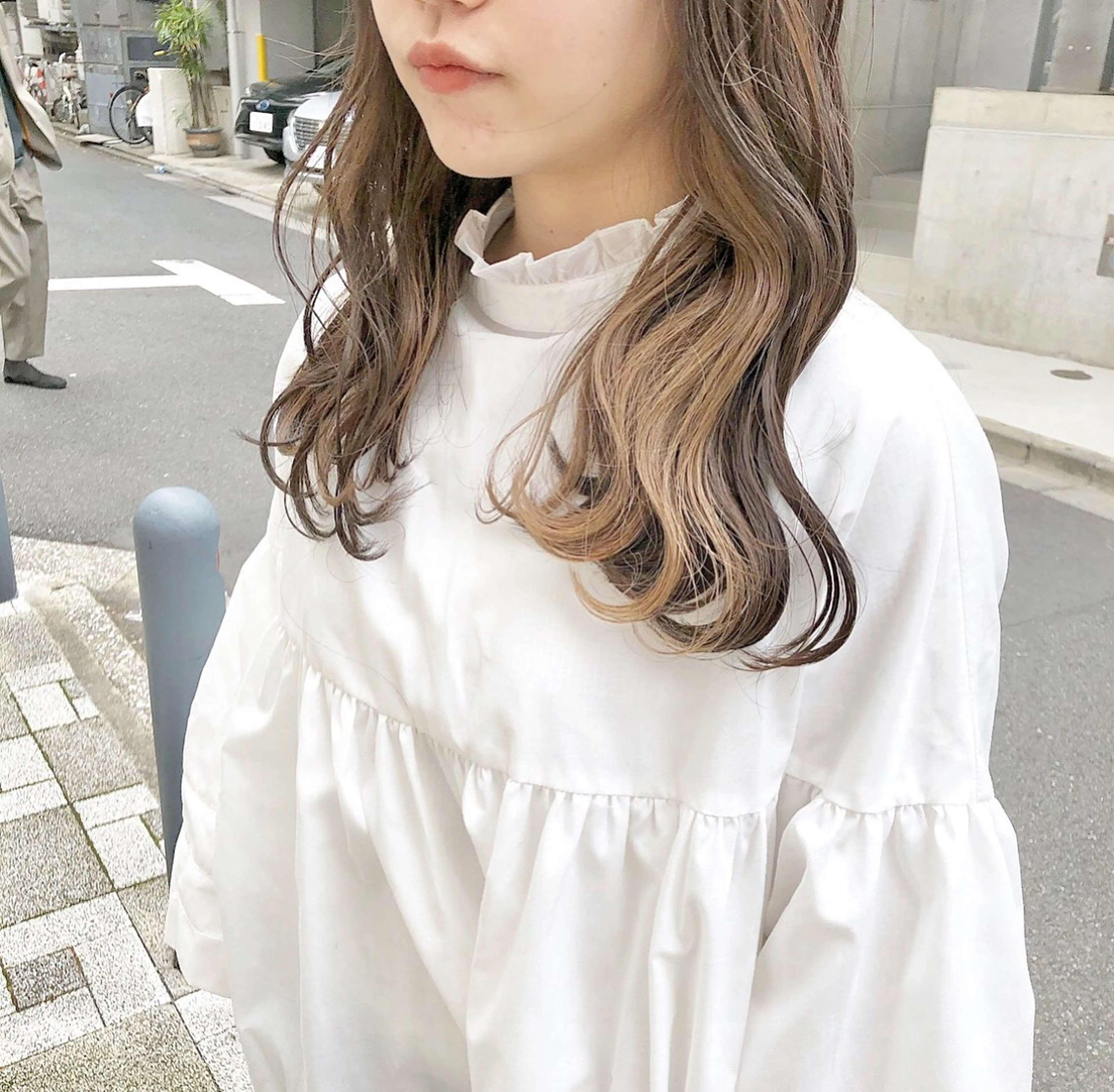 セミロング ヘアカラー ✨透明感カラー/縮毛 恵比寿HAYATO✨のヘアスタイル