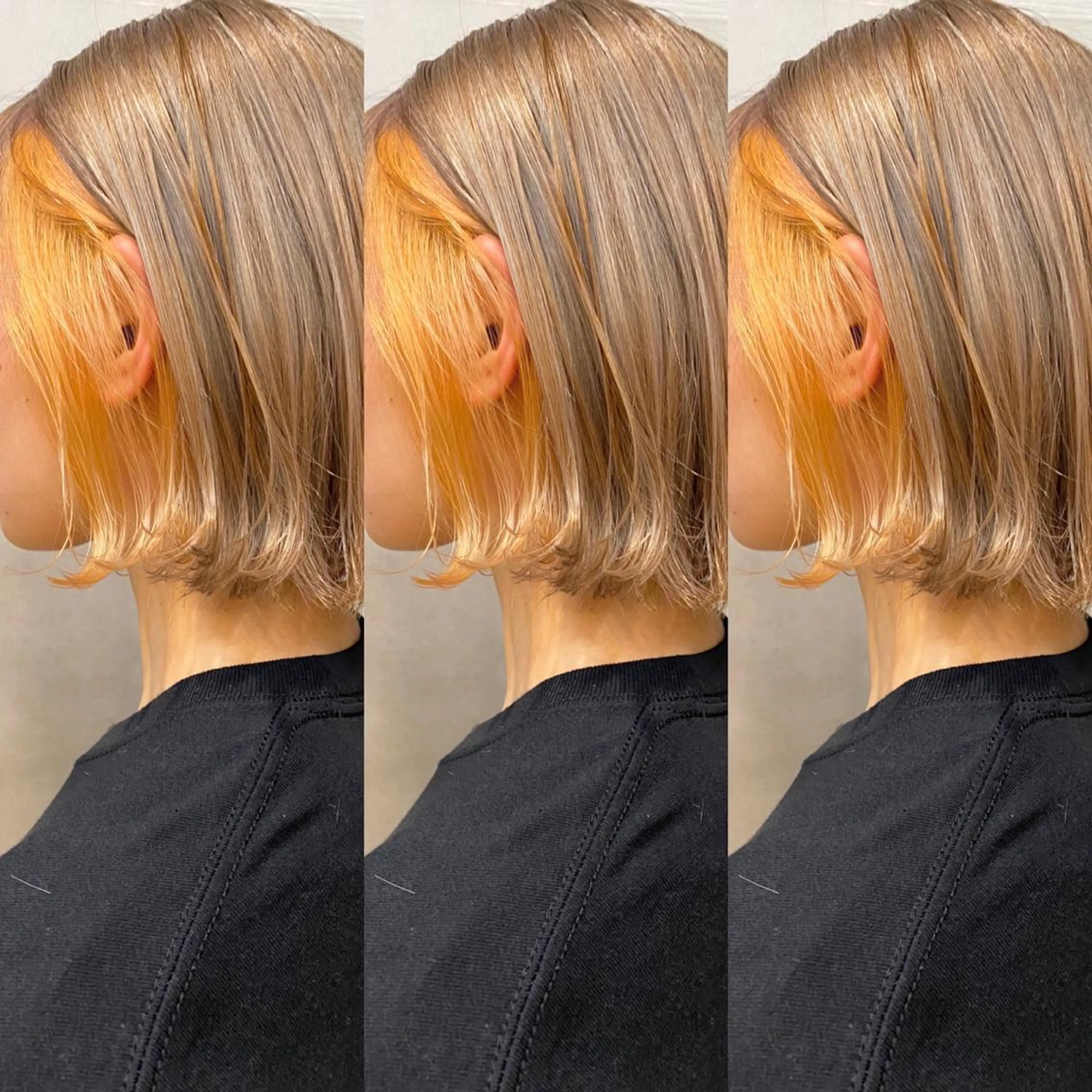 ミディアム カラー ヘアアレンジ ハイトーン/ ボブ 中村麟のヘアスタイル