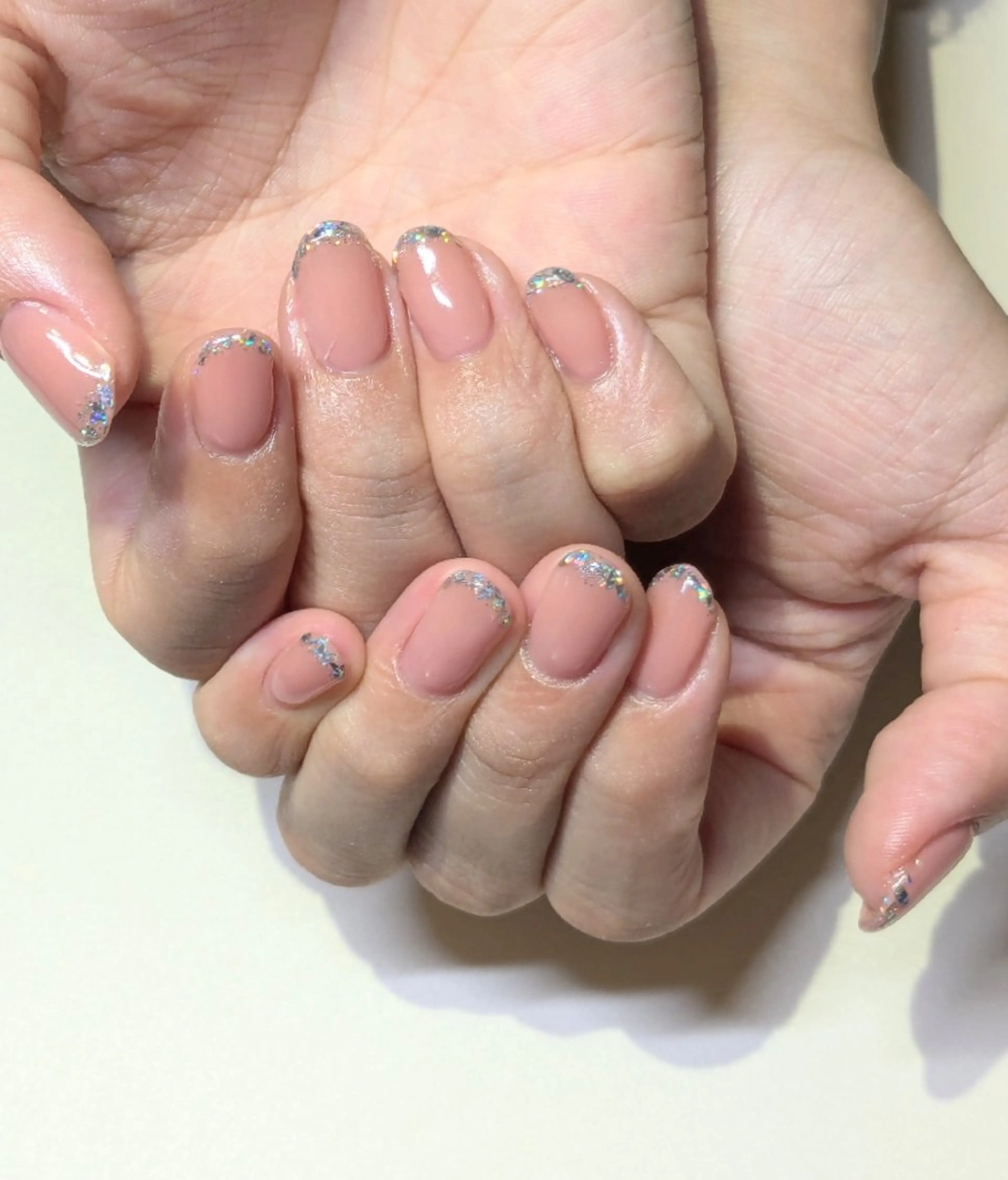 ネイル フレンチネイル ガラスフレンチ ネイルサロン ゆりかごのネイルデザイン