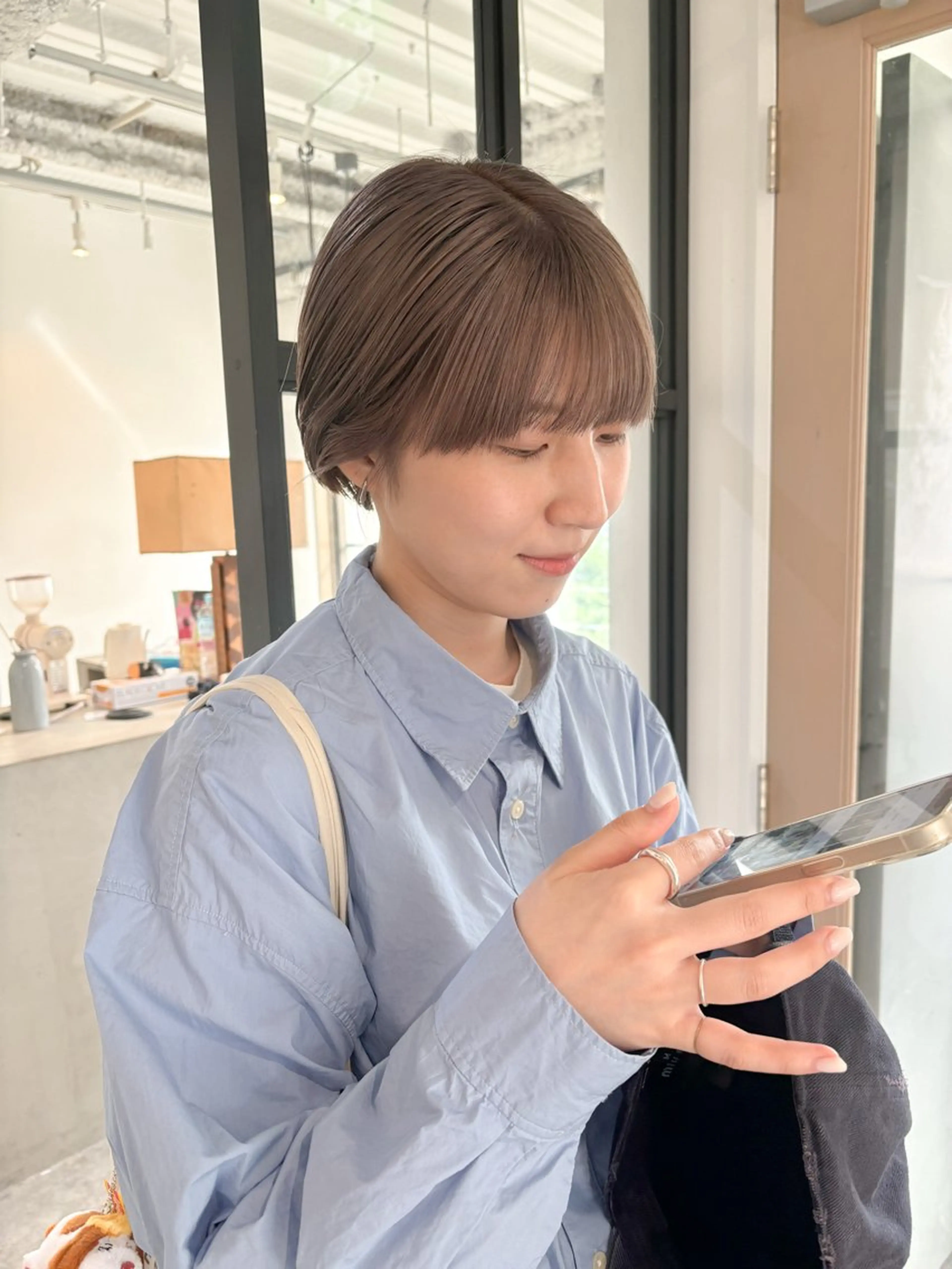 ショート カラー 丸みショート グレージュ ショートヘア カット ヘアカラー Takuma Suzuki中目黒のヘアスタイル