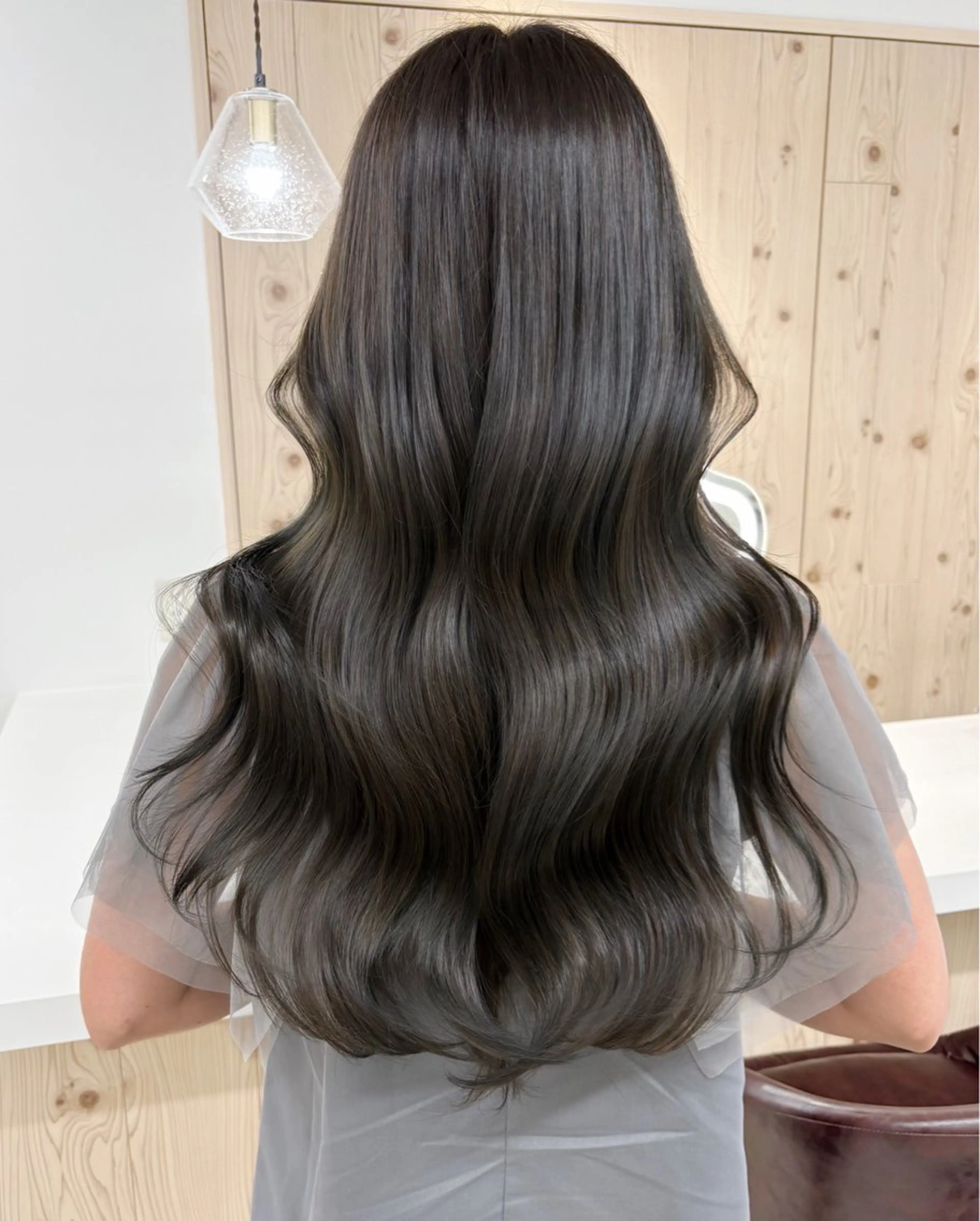 ロング カラー カット ヘアカラー トリートメント ヘアセット 新宿/韓国ヘア/ 髪質改善ストレートのヘアスタイル