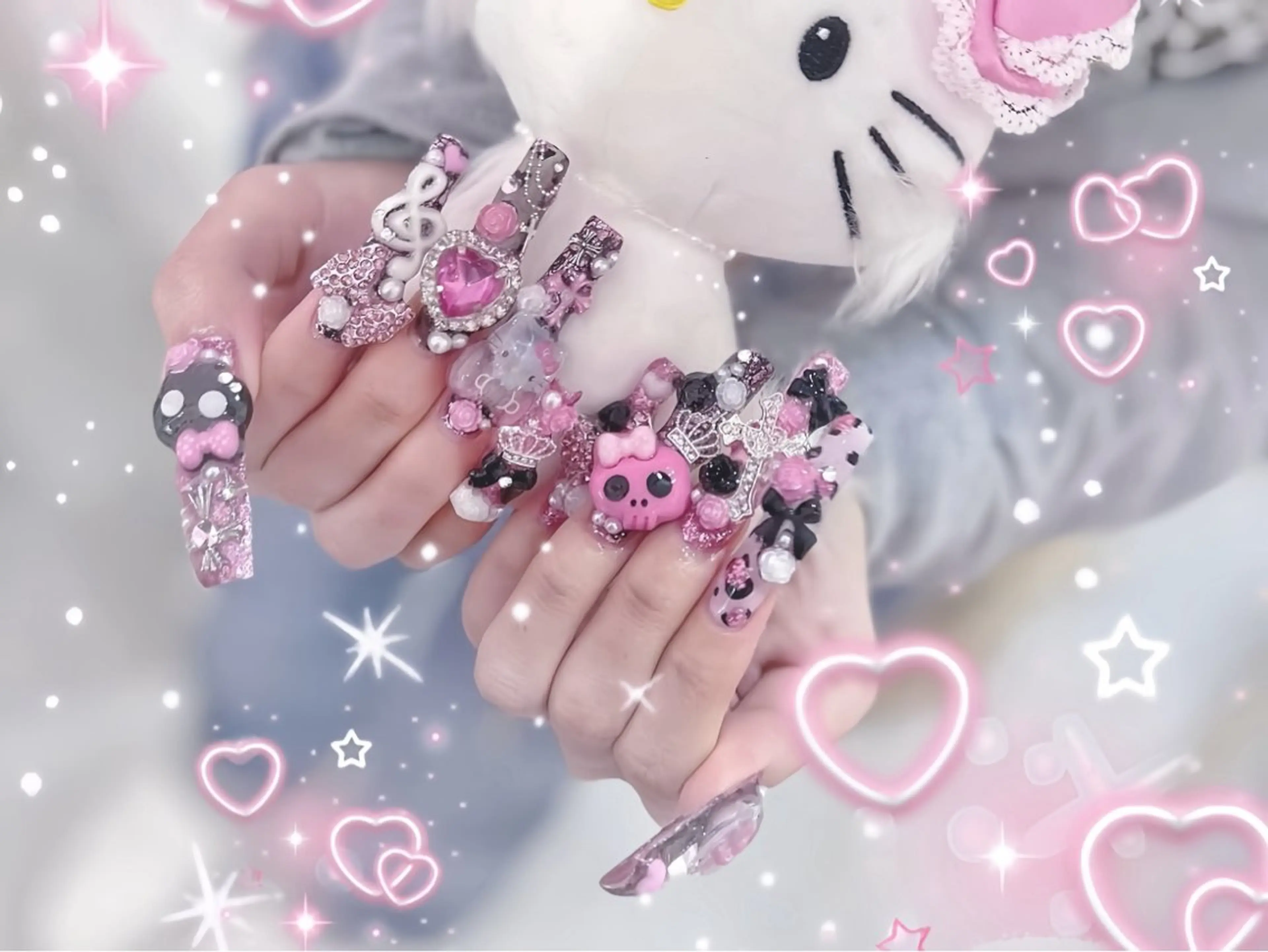 ネイル アートネイル フレンチネイル ジェルネイル 韓国ネイル ミラーネイル ハンドネイル Rin Nail 新大久保店のネイルデザイン