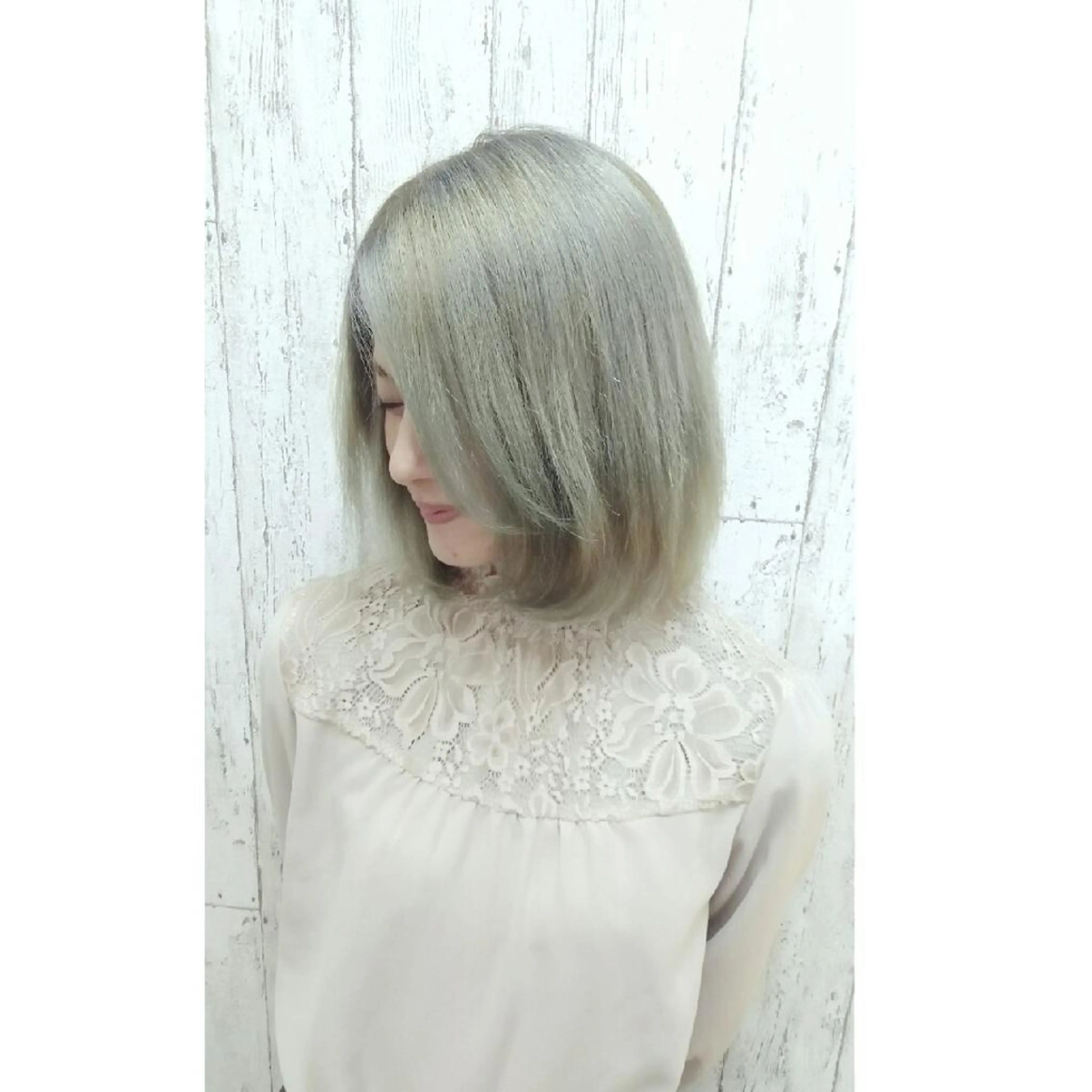 ミディアム カラー パーマ 井上 栄治のヘアスタイル