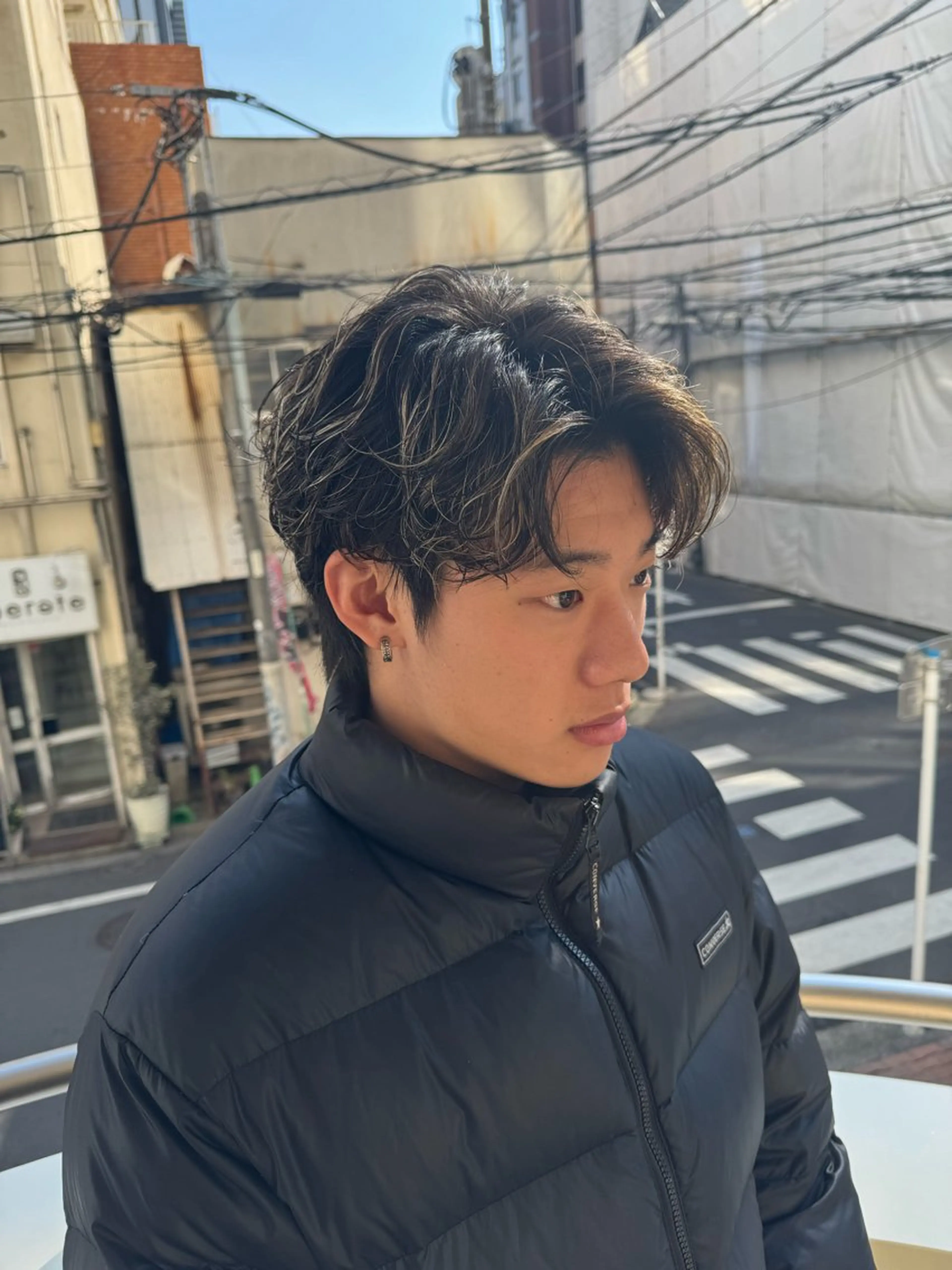 パーマ メンズ カット パーマ トリートメント メンズ特化韓国ヘア シャドウパーマのヘアスタイル