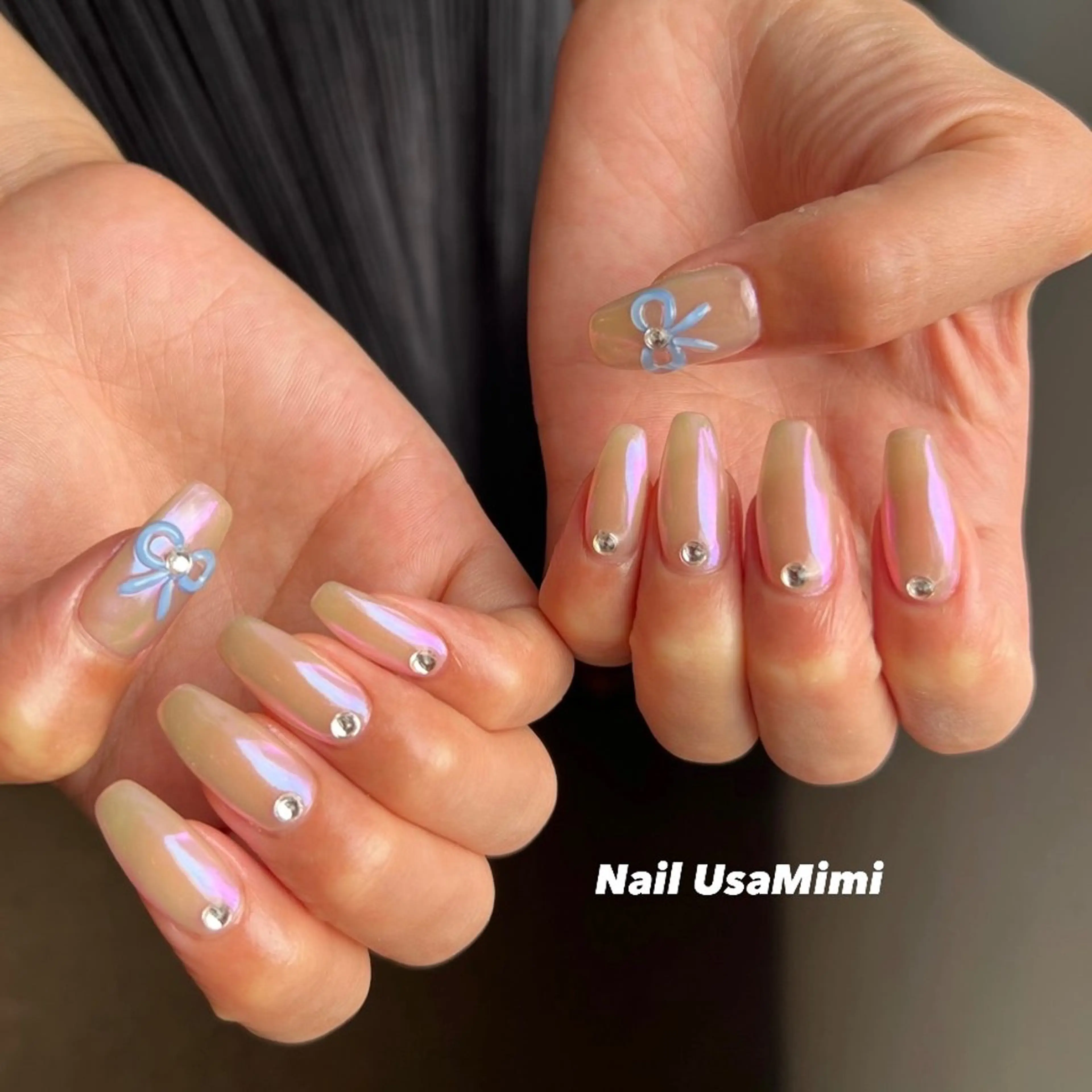 ネイル ジェルネイル マグネットネイル 持ち込み ワンカラーネイル パラジェル 本町ネイルNail UsaMimiのネイルデザイン