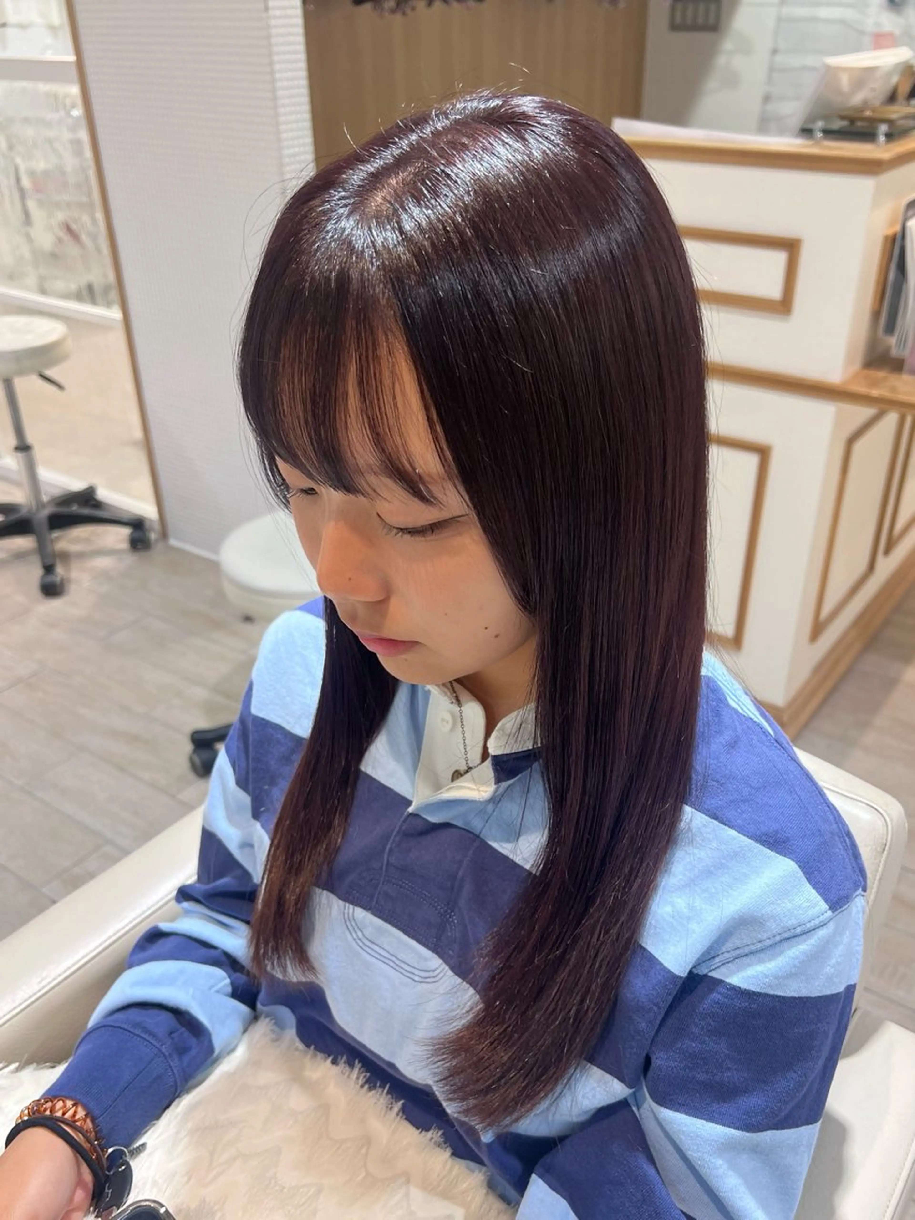 セミロング カラー ブリーチ ラベンダーカラー ブリーチなしカラー モデル募集 セイノチヒロのヘアスタイル