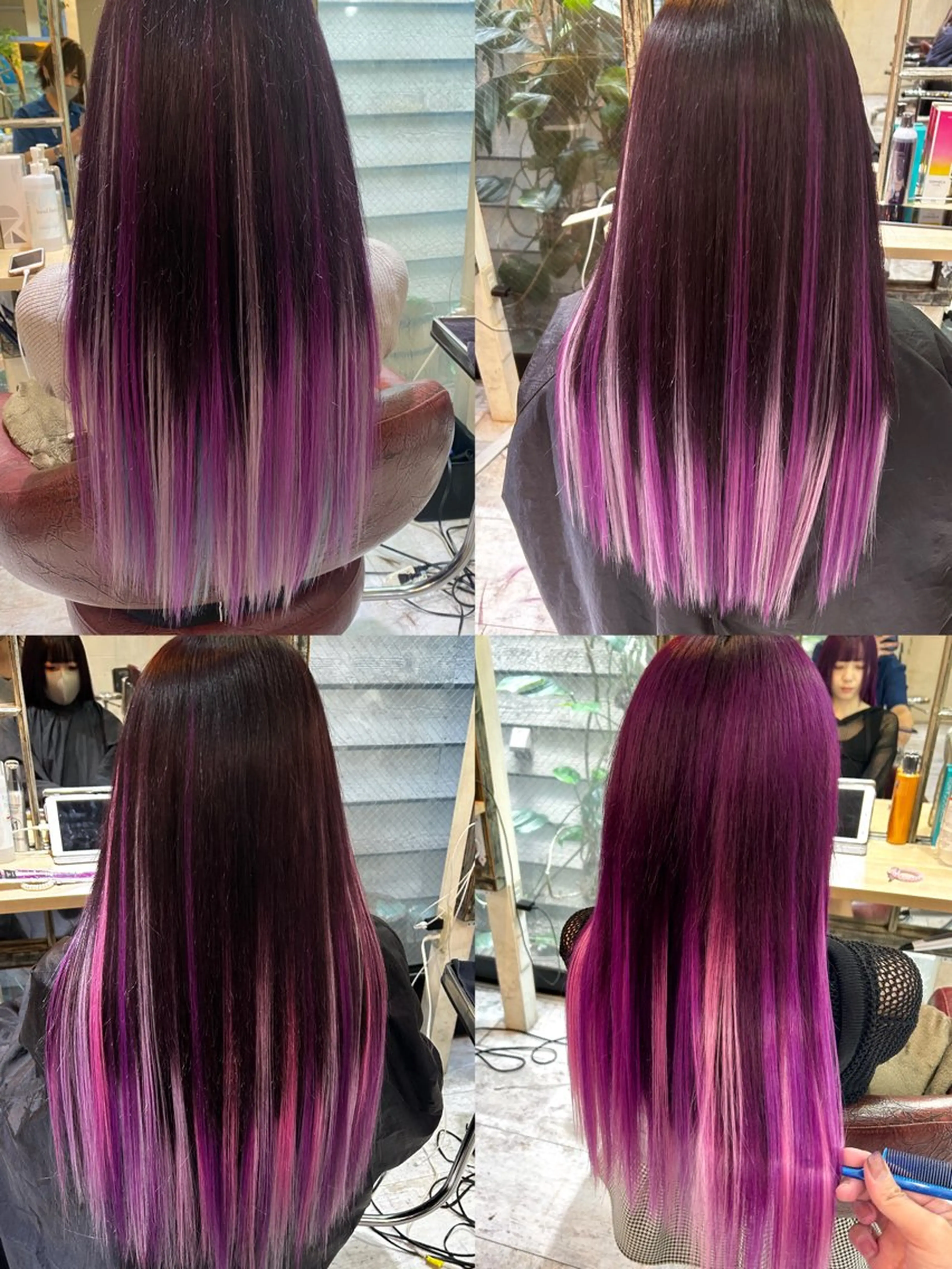 ロング カラー ササ キのヘアスタイル