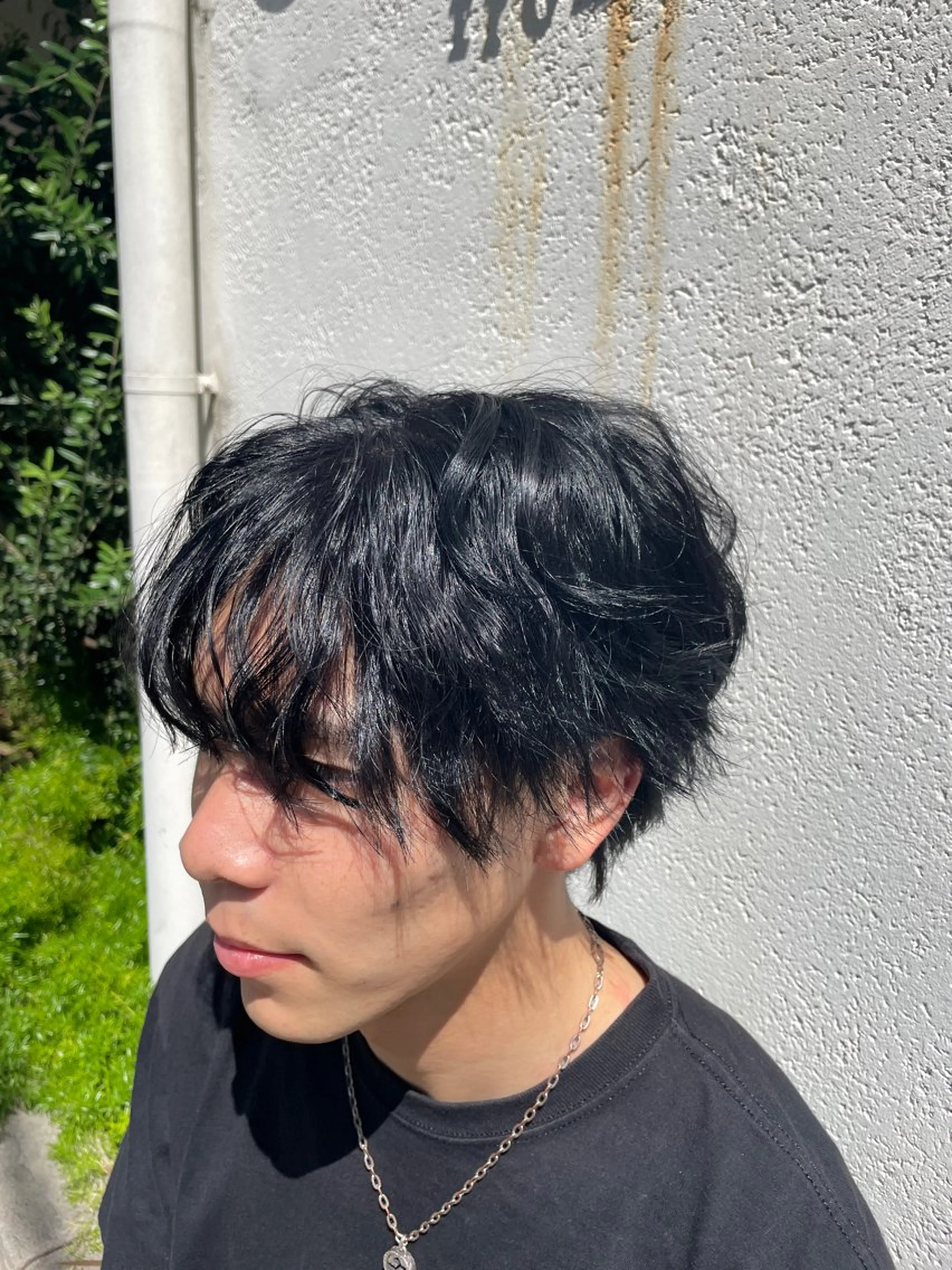 カラー メンズ メンズパーマ 黒髪 ブルーカラー ブルーブラック IENA /TAKUMA🐻️のヘアスタイル