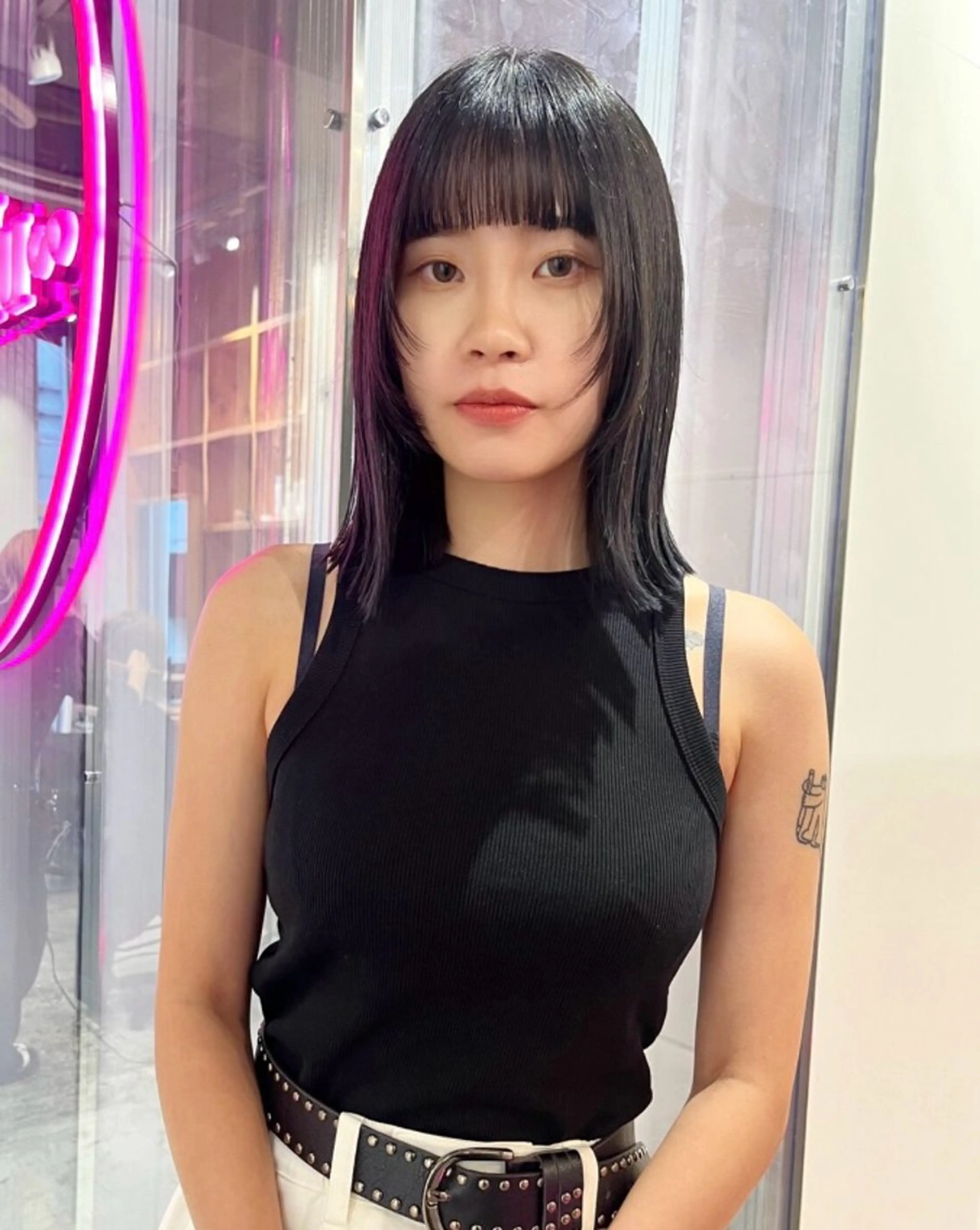 ミディアム トミオカ ノアのヘアスタイル