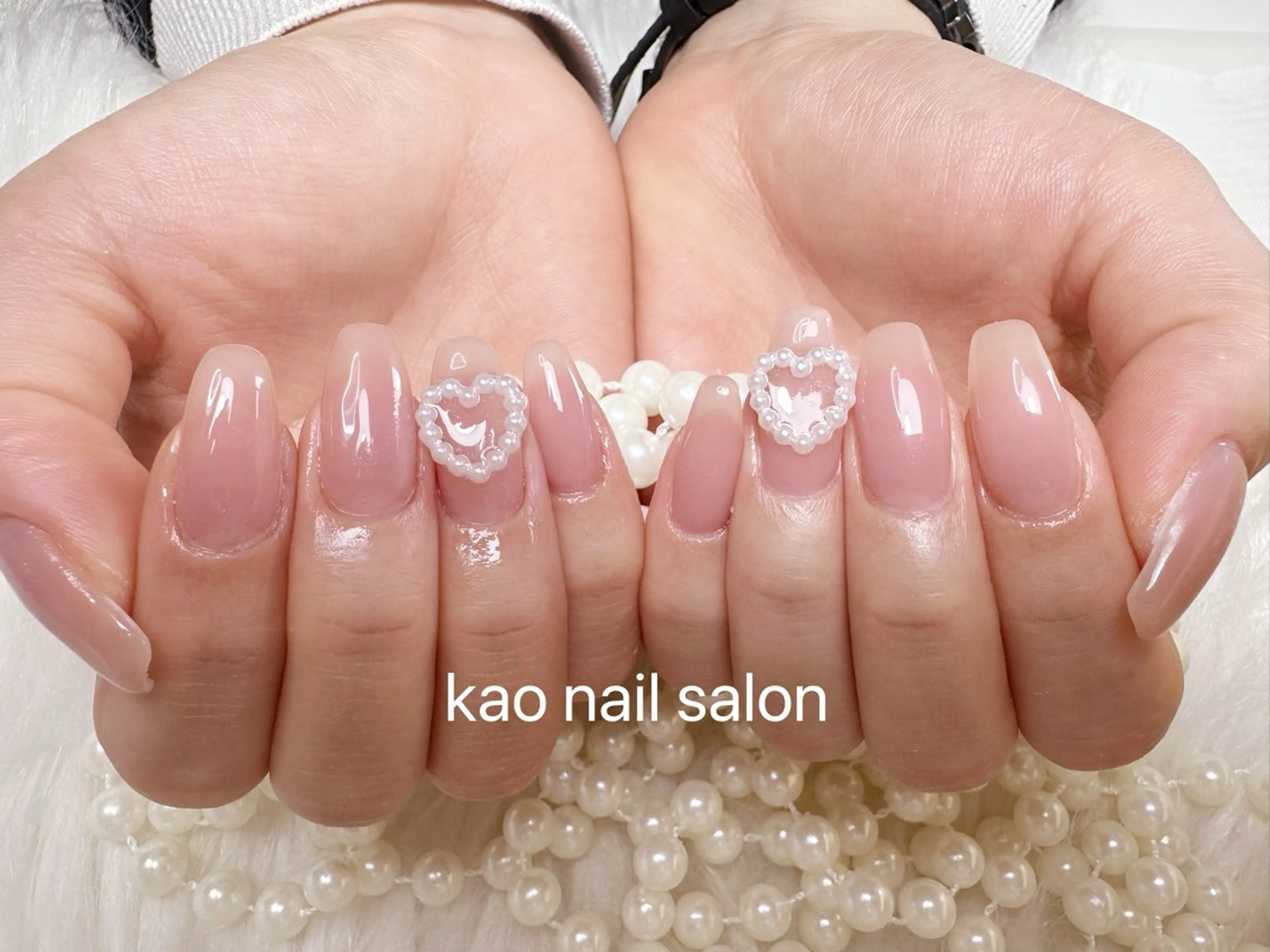 ネイル バレンタイン ハンドネイル kao nail マグネット/長さだしのネイルデザイン