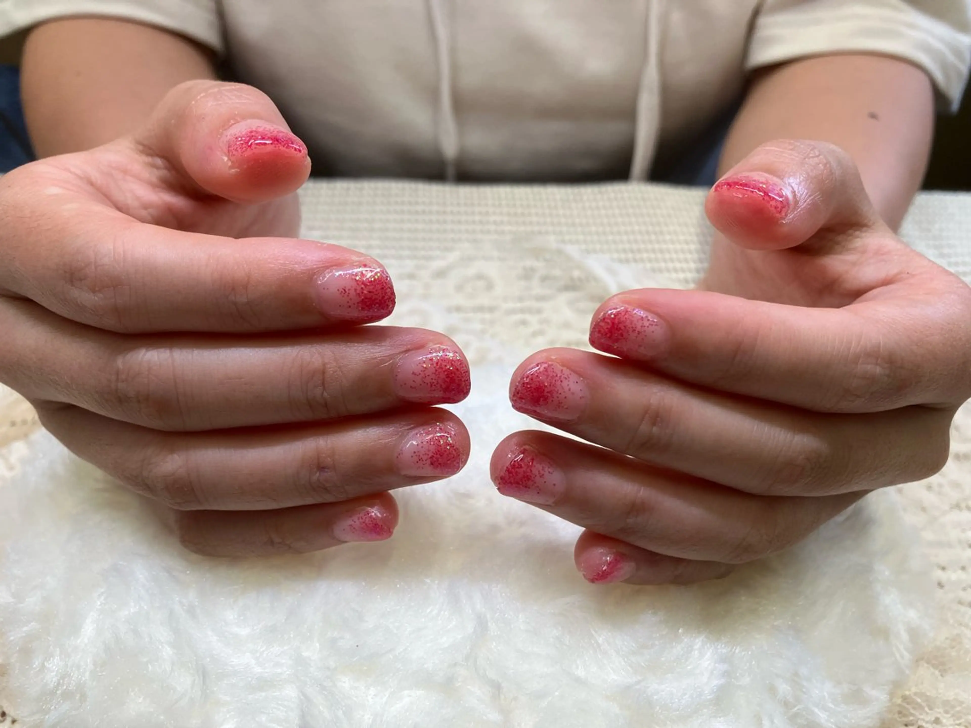 ネイル グラデーション ラメ(グリッター) ラメグラデーション ハンドネイル Horizon ☆ Nailsのネイルデザイン