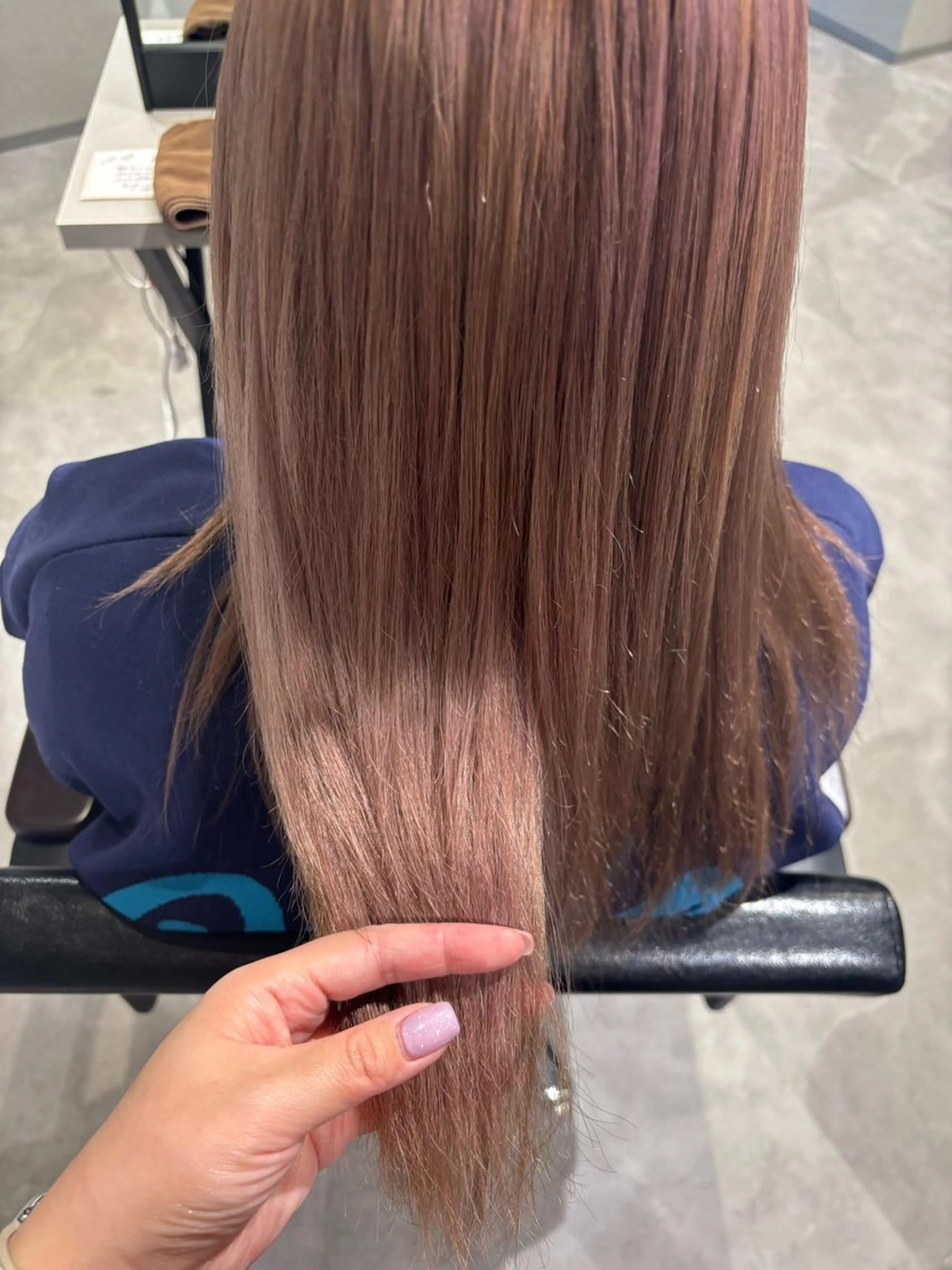 ロング ヘアカラー トリートメント YURINO /ボブ ベージュ/ハイトーンのヘアスタイル