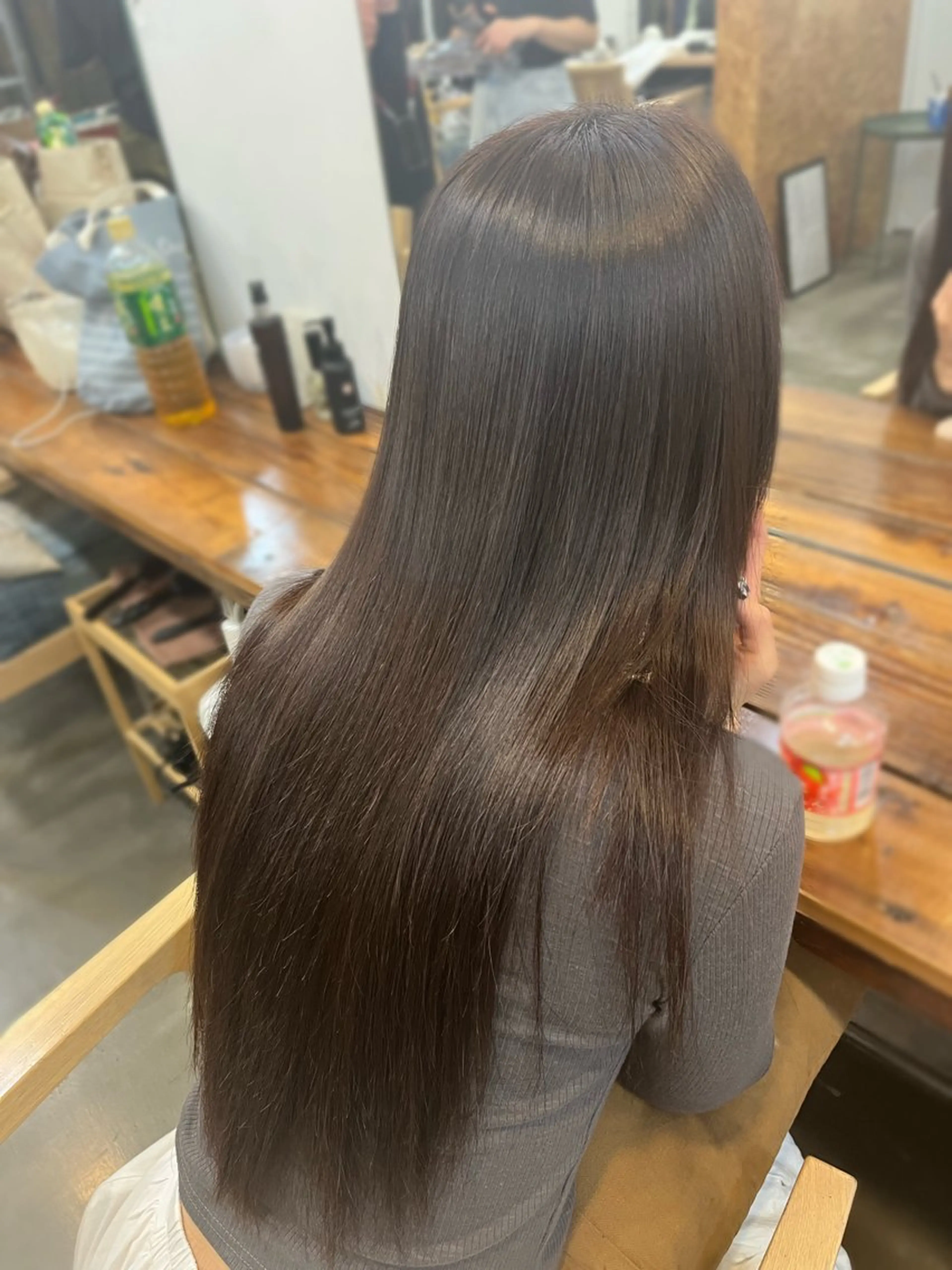 ロング カラー ヘアアレンジ 縮毛矯正 hazuki🐈‍⬛ 透明感カラーのヘアスタイル