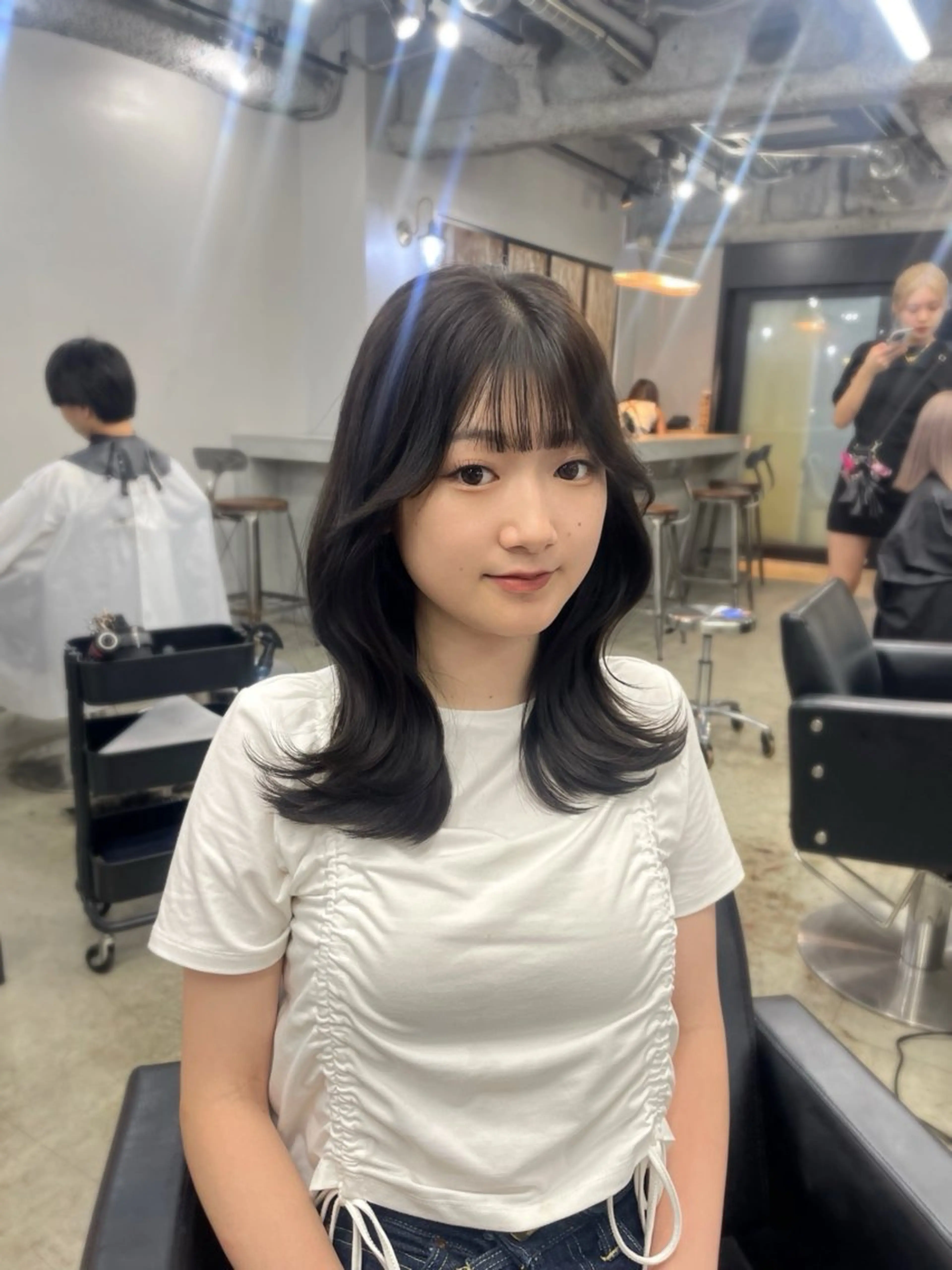 セミロング カラー 新宿/韓国ヘア/ 髪質改善ストレートのヘアスタイル