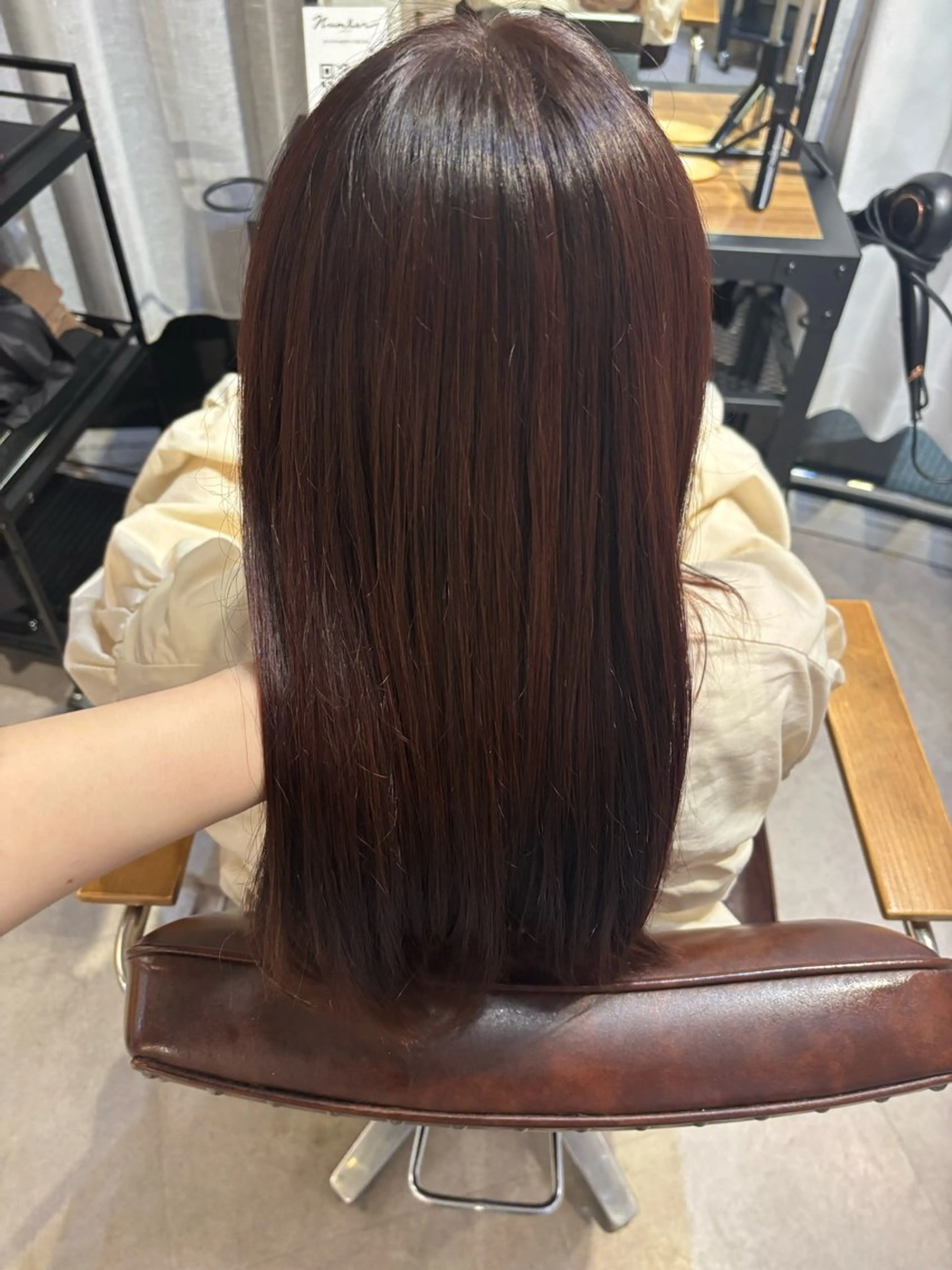 セミロング カラー ブラウンカラー ピンクカラー ピンクブラウン 野口 咲愛のヘアスタイル