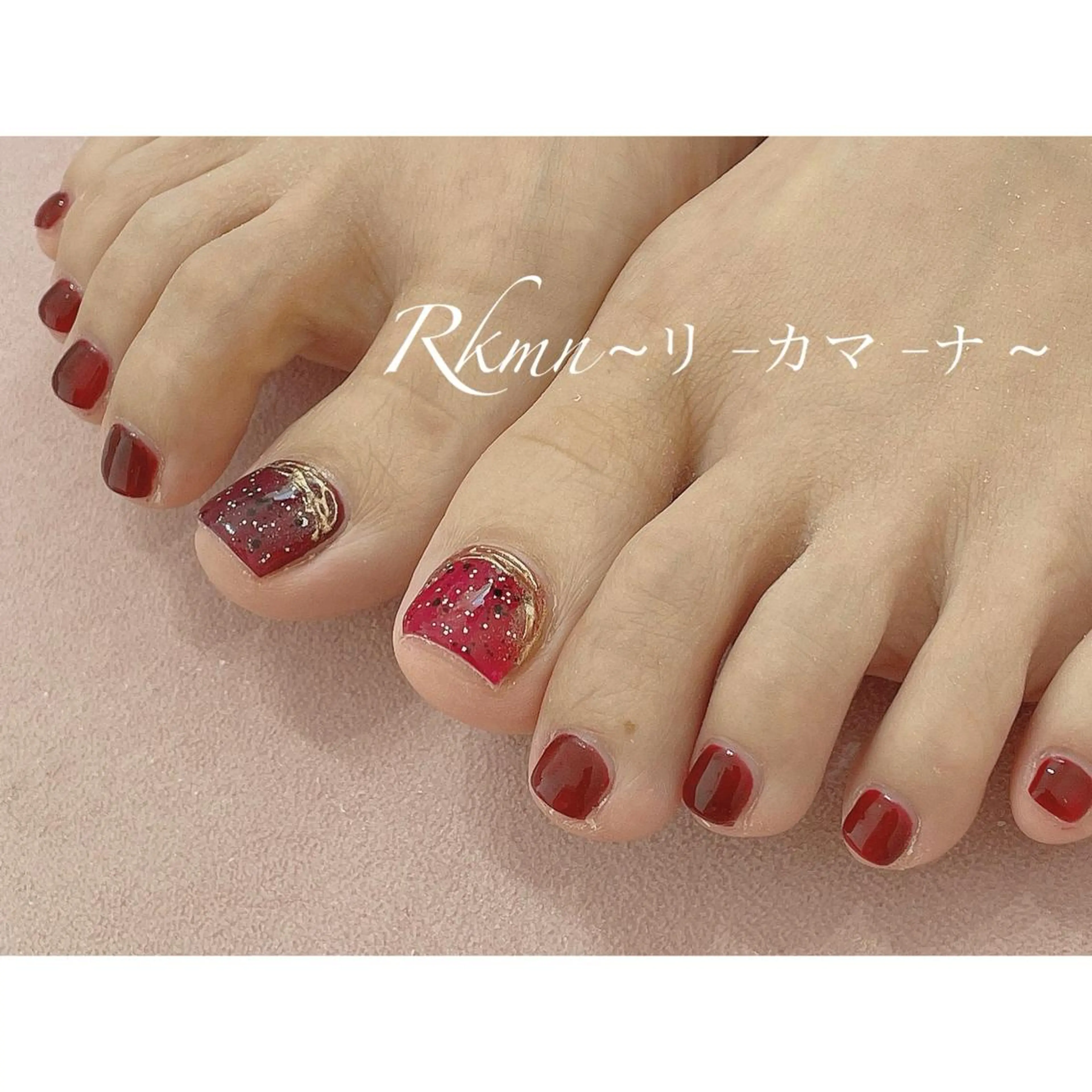 ネイル アートネイル ボルドー ミラーネイル 春ネイル Rkmn ~リ-カマ-ナ~のネイルデザイン