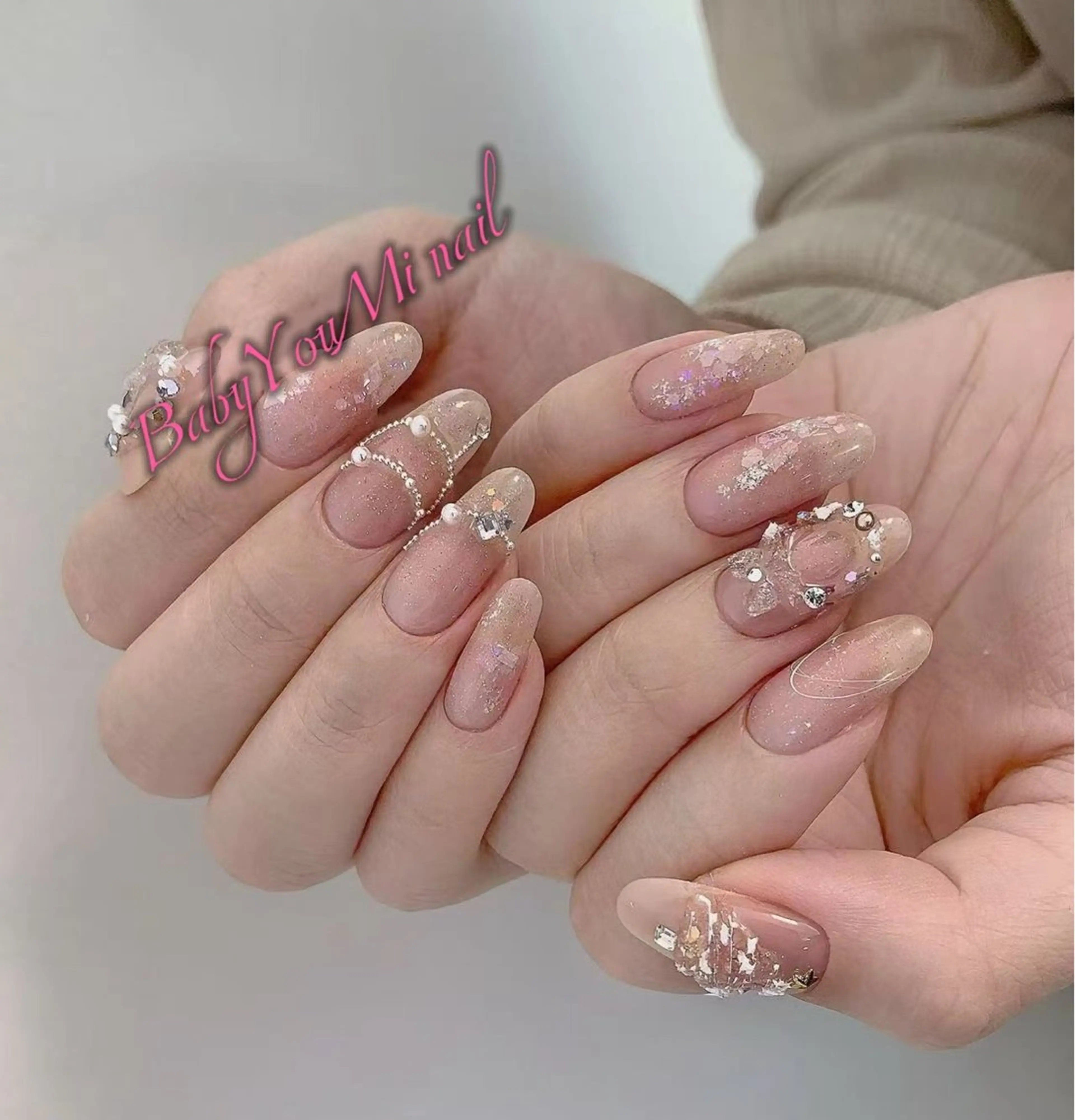 ネイル オーロラネイル 成人式 フットネイル フレンチネイル ジェルネイル ハンドネイル BabyYouMi nailのネイルデザイン