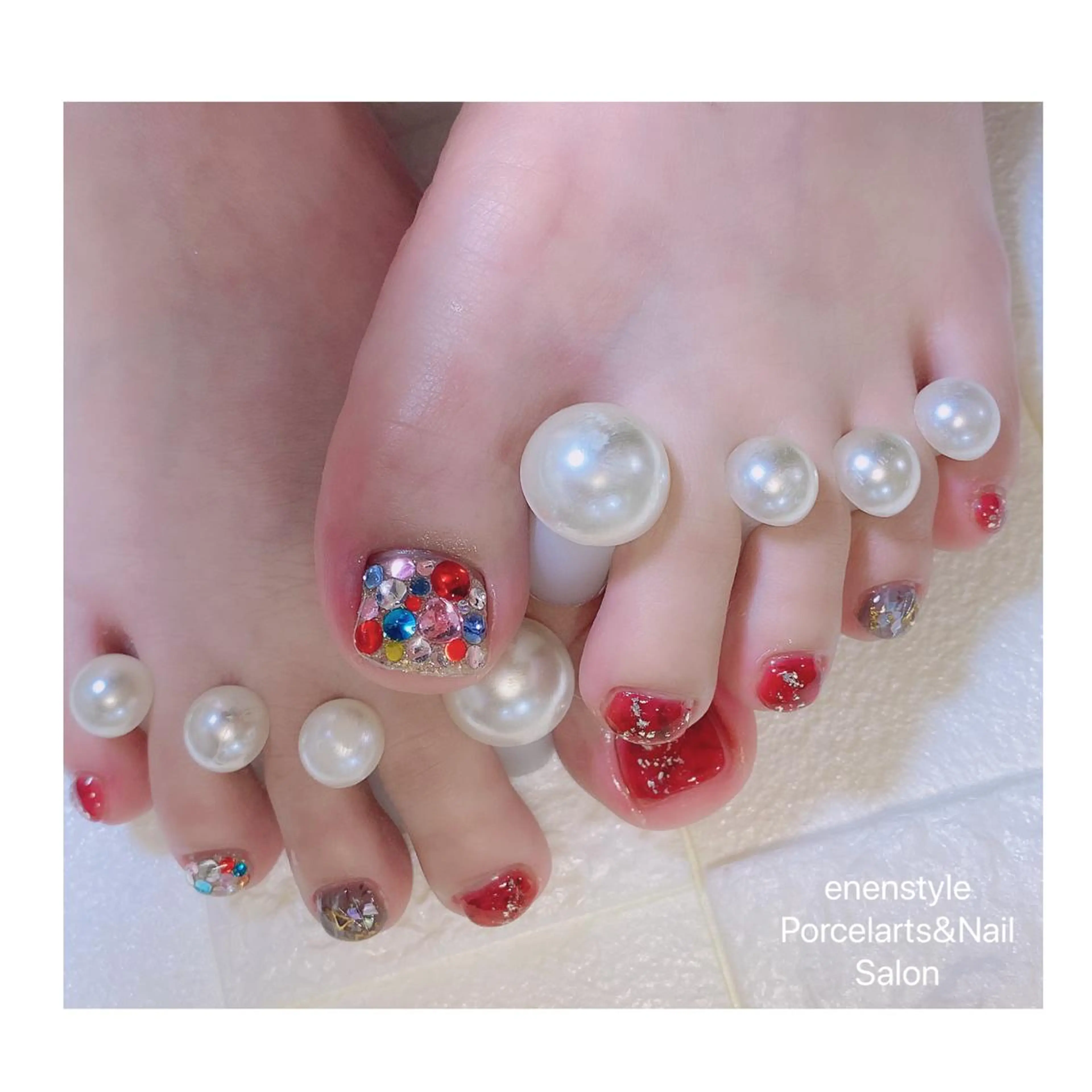 ショート ネイル ハンドネイル フットネイル 👑enen style👑のネイルデザイン