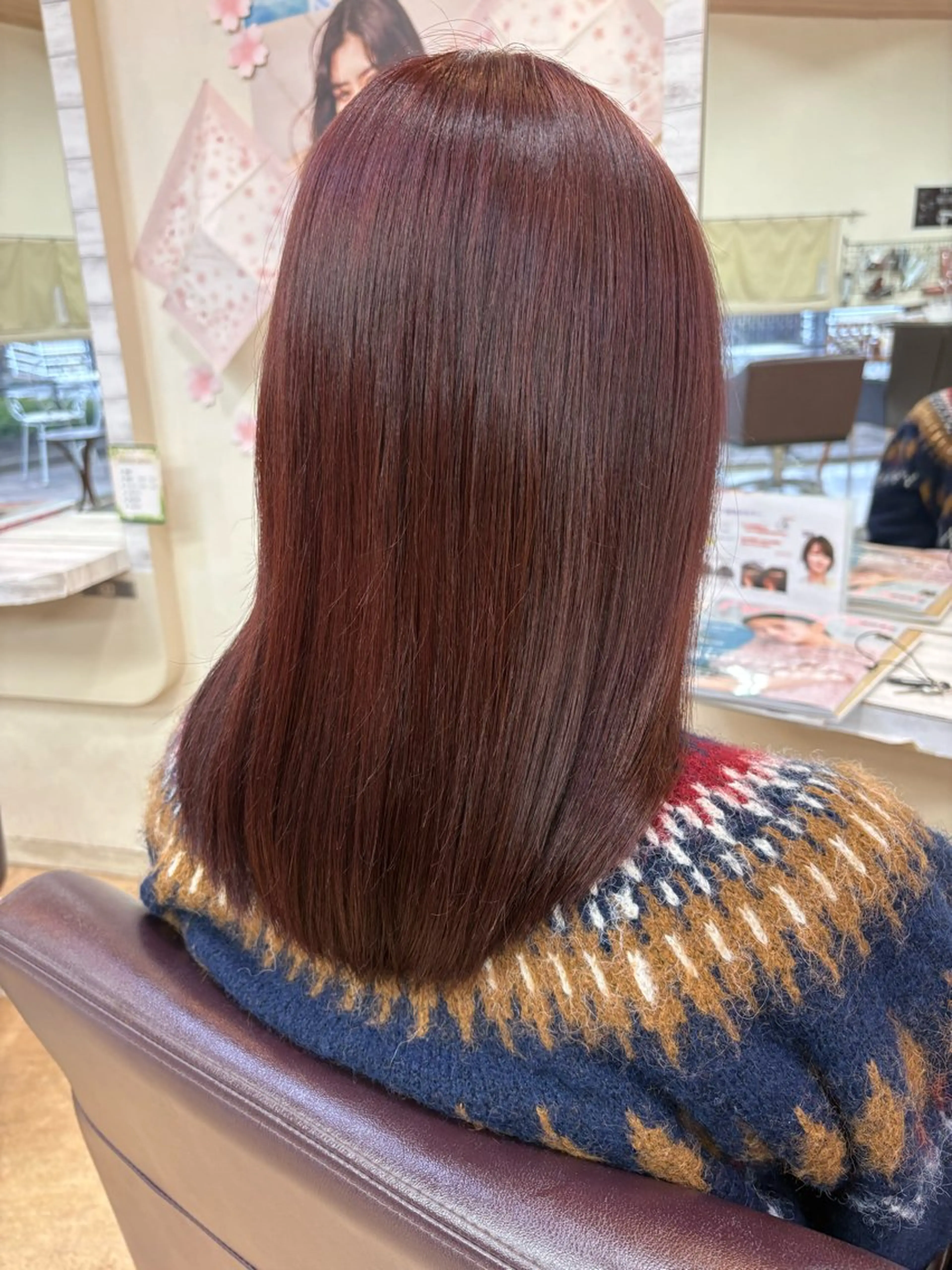 ミディアム カット ヘアカラー トリートメント 桜井 陸のヘアスタイル
