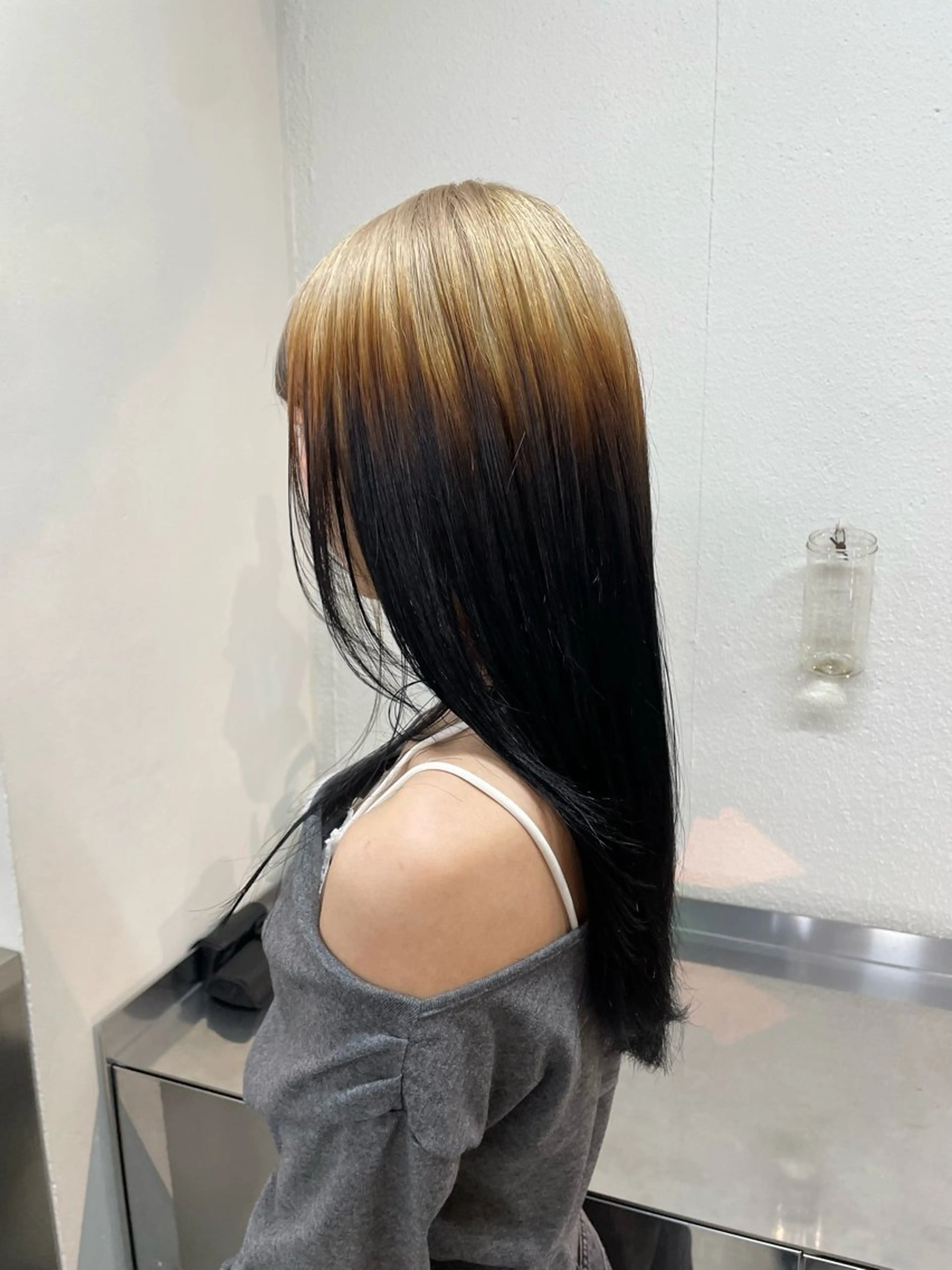 ロング カラー ベージュカラー 黒髪 ホワイトベージュ ヘアカラー デザインカラー💖/ ヘアセット/manaのヘアスタイル