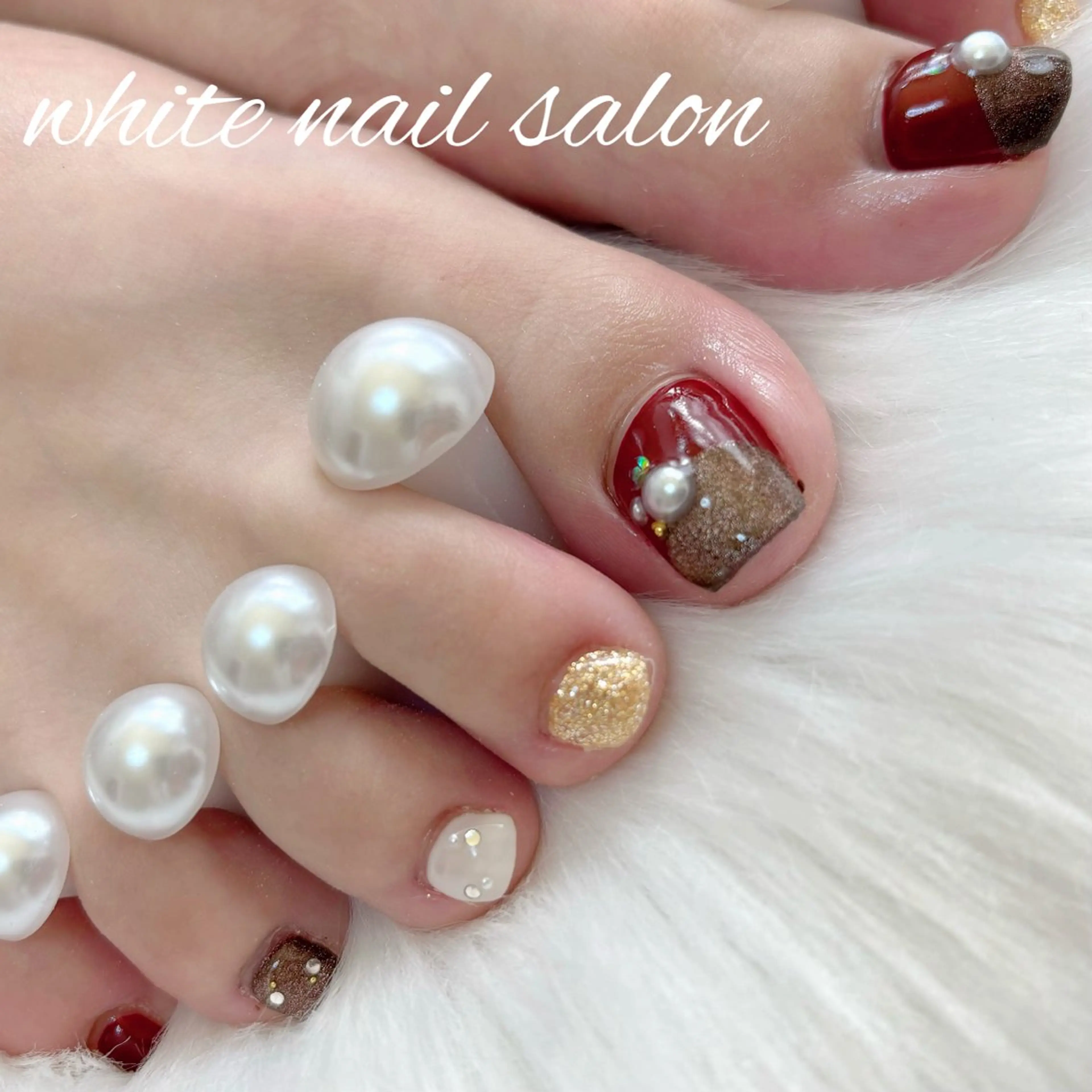 ネイル フットネイル フットネイル white nail salonのネイルデザイン