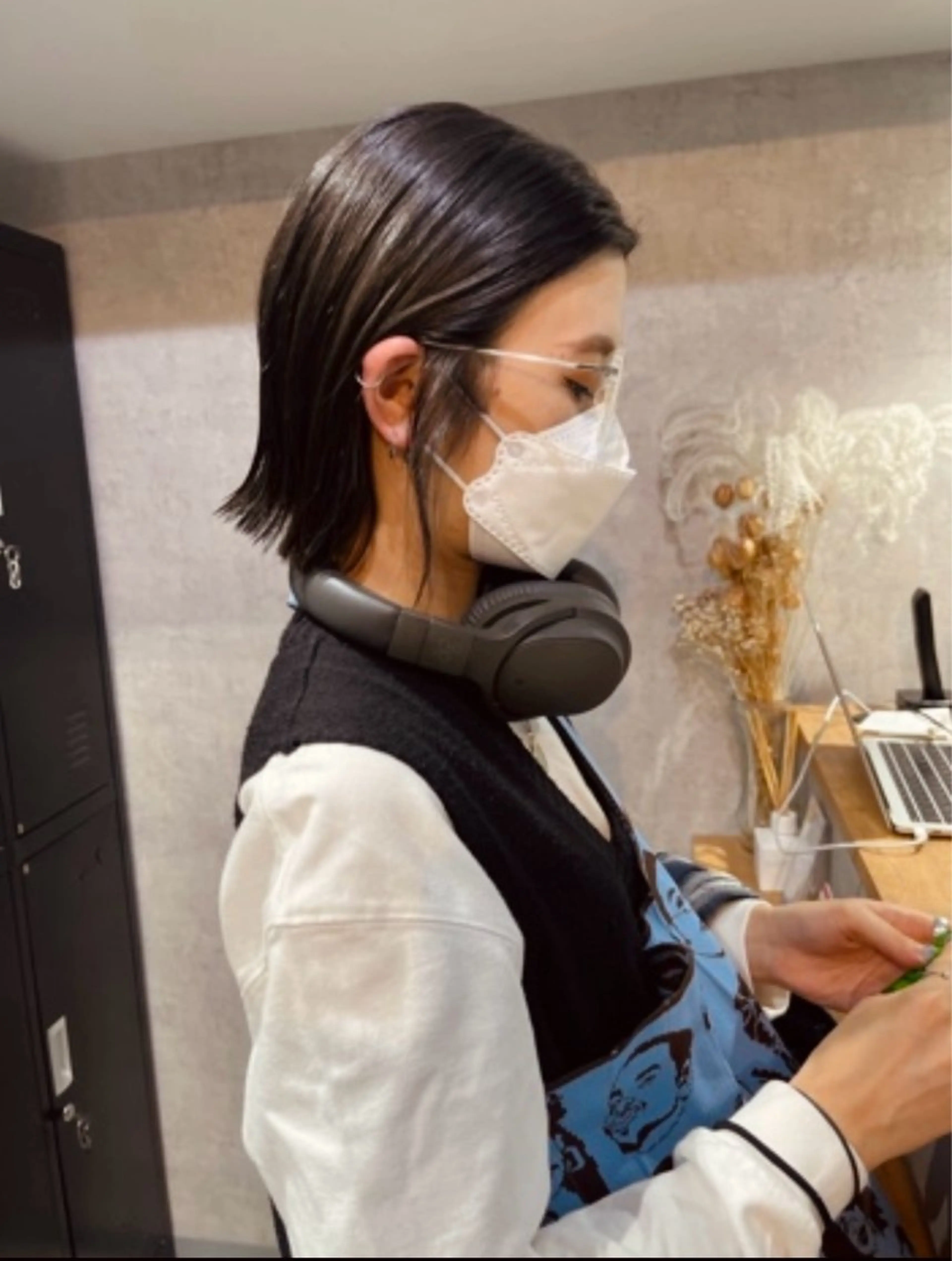 ショート ボブ ハイライト 髪質改善 韓国風ヘア カット 松井那津子 /ハイライトブリーチのヘアスタイル