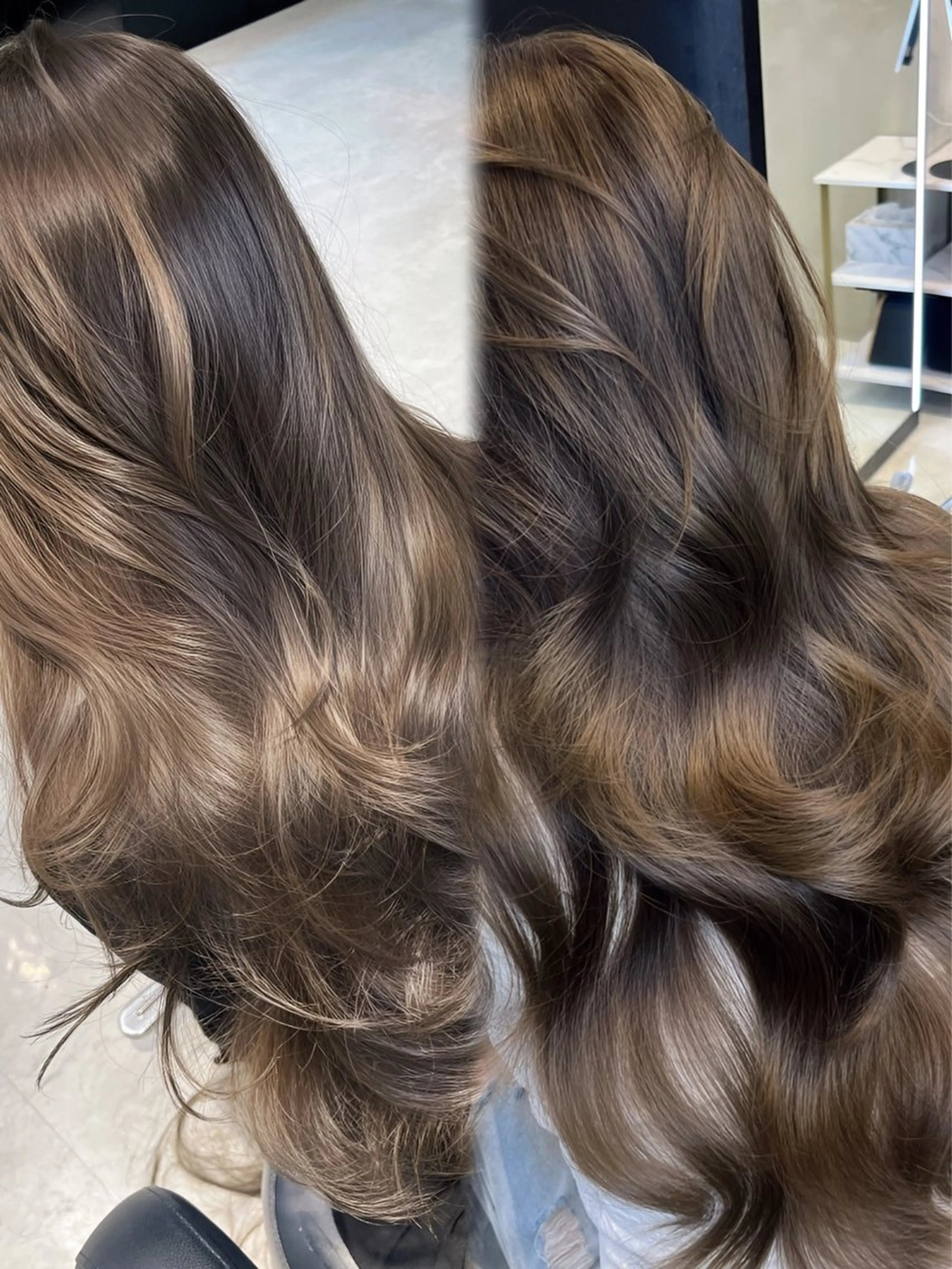 ロング カット ヘアカラー トリートメント 海野翔吾🇨🇳 ワンホンレイヤーのヘアスタイル