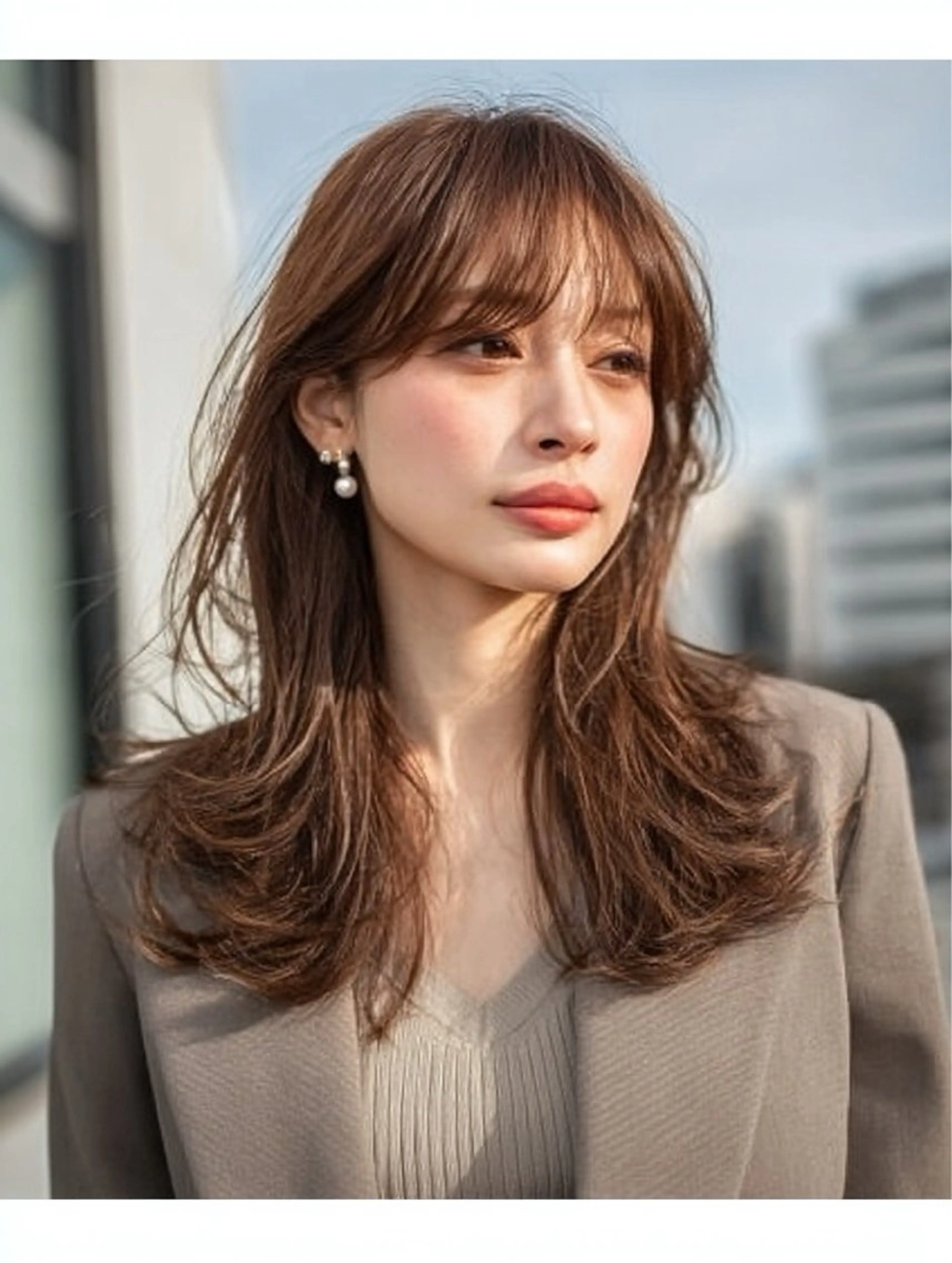 ロング 顔まわりレイヤー 顔周りカット ハッシュカット ハイレイヤー 髪質改善 カット ヘアカラー 縮毛矯正 トリートメント ✨毛髪診断で絶対綺麗 ✨美髪艶髪専門✨高浪のヘアスタイル