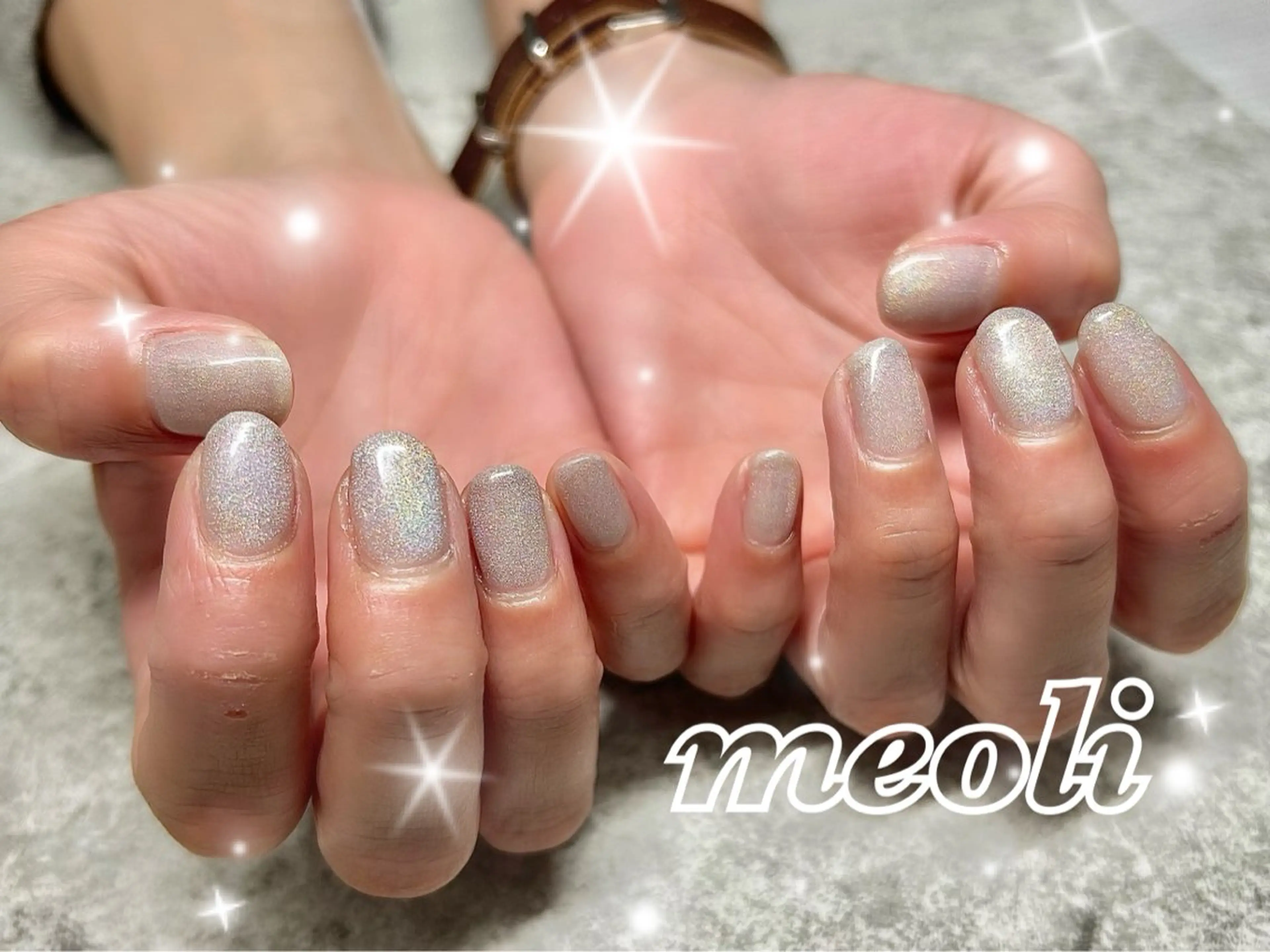 ネイル オーロラネイル キラキラネイル マグネットネイル nail salon meoli　アヤのネイルデザイン
