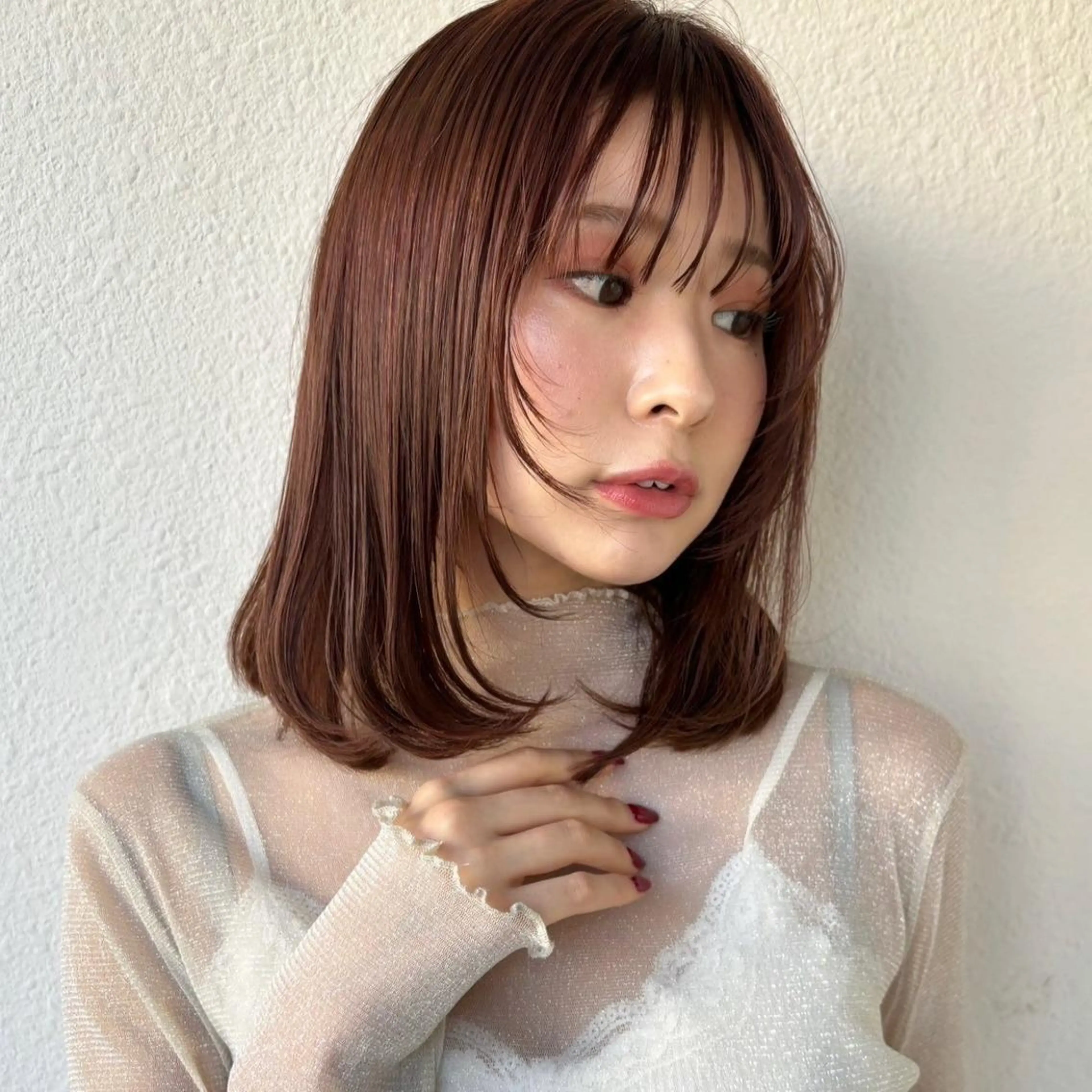ミディアム 艶髪ストレート❇️ レイヤー❇️出町光流のヘアスタイル