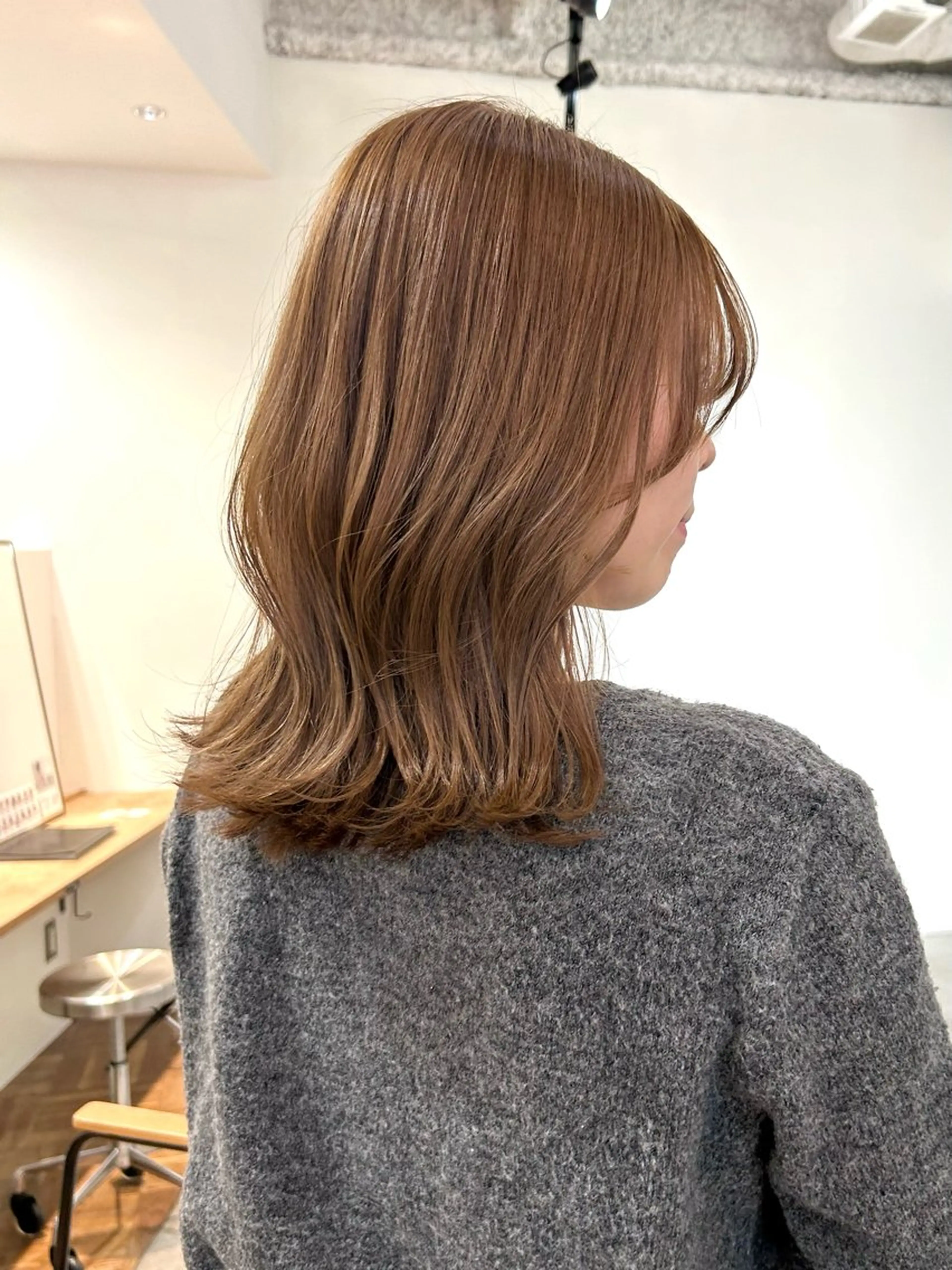 ミディアム カラー ベージュカラー ブリーチ ダブルカラー ブリーチなしカラー カット ヘアカラー トリートメント ボブ/レイヤー 大阪梅田/きょうかのヘアスタイル