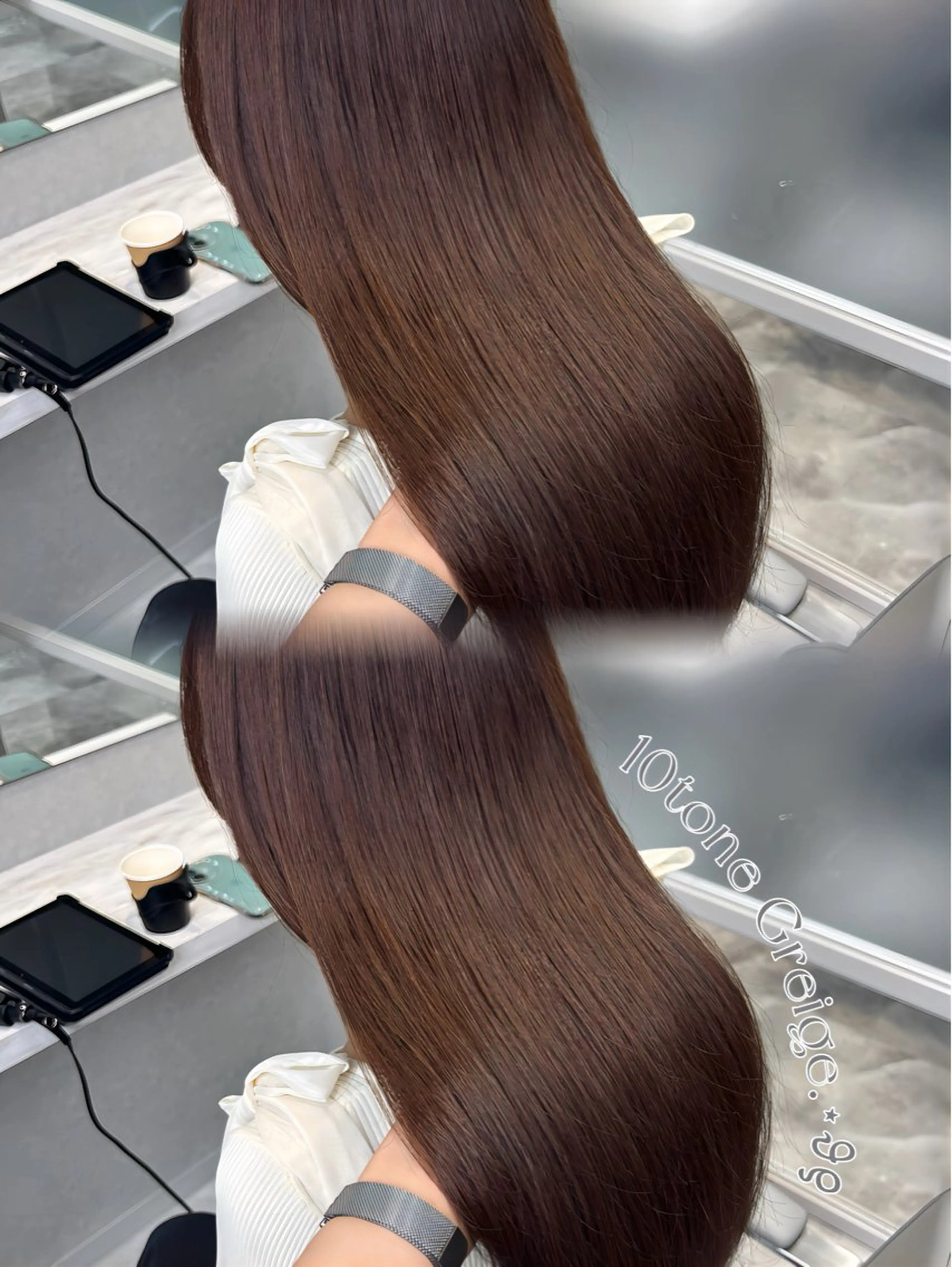 ロング カラー カット ヘアカラー トリートメント MAKO/モテ髪/ ハイトーン/赤みなしのヘアスタイル