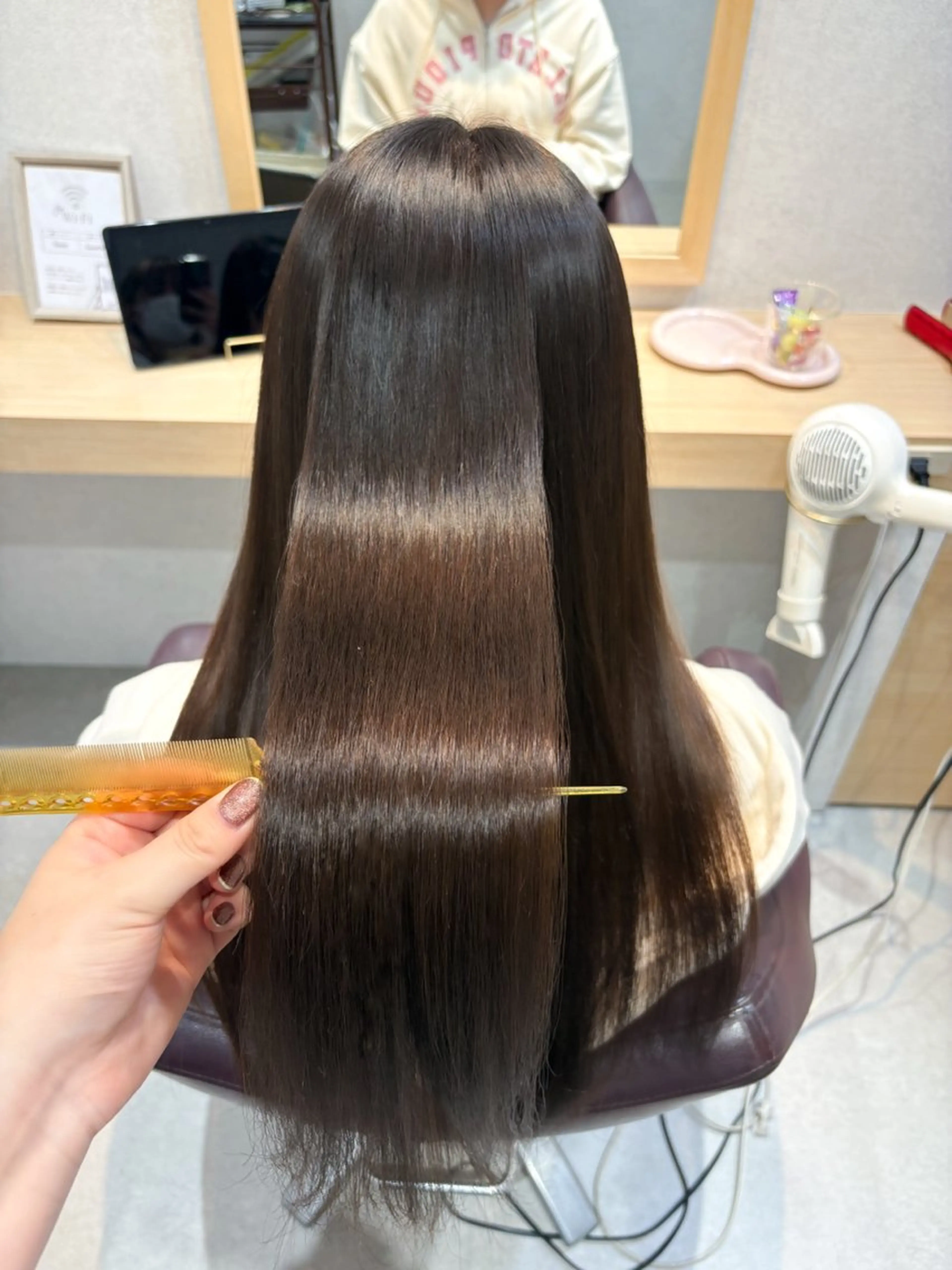 ロング カット 縮毛矯正 トリートメント 透明感/チョコカラー 💍TAMA💍のヘアスタイル