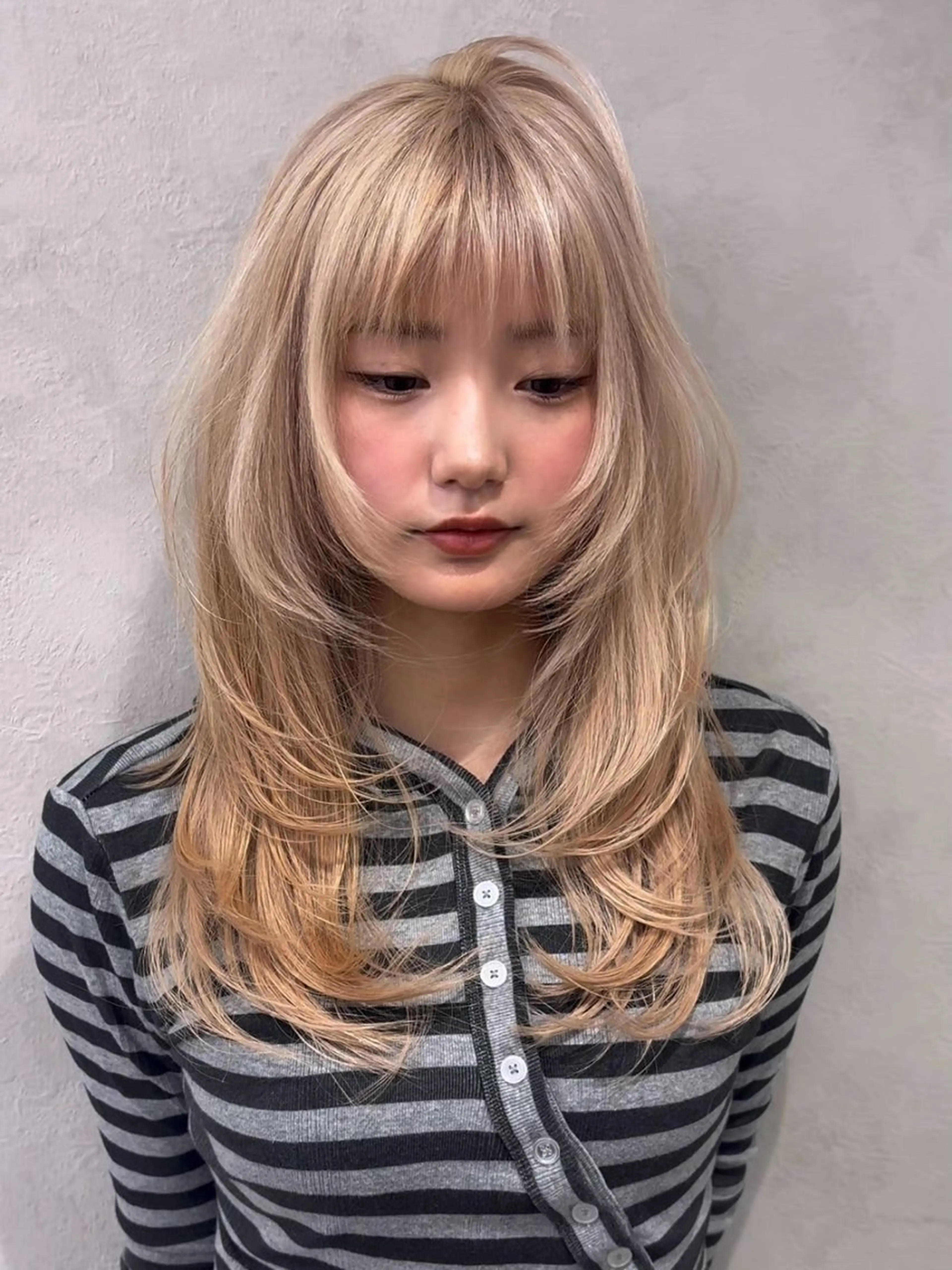 ロング ハッシュカット ハイレイヤー レイヤーカット Yuta✂︎ 韓国レイヤー🪽のヘアスタイル