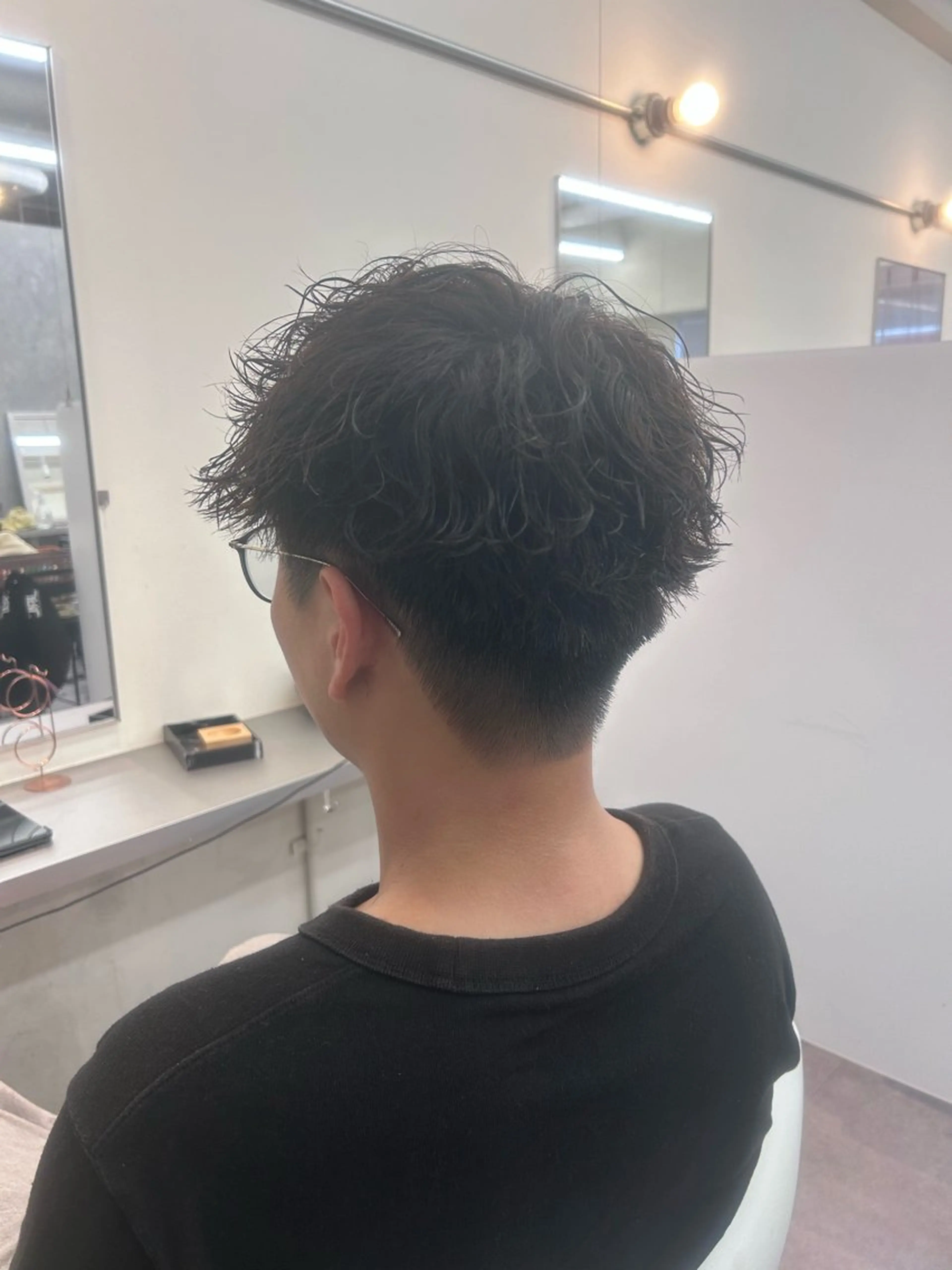 ミディアム カット パーマ ex-fa for men 早藤朋哉のヘアスタイル