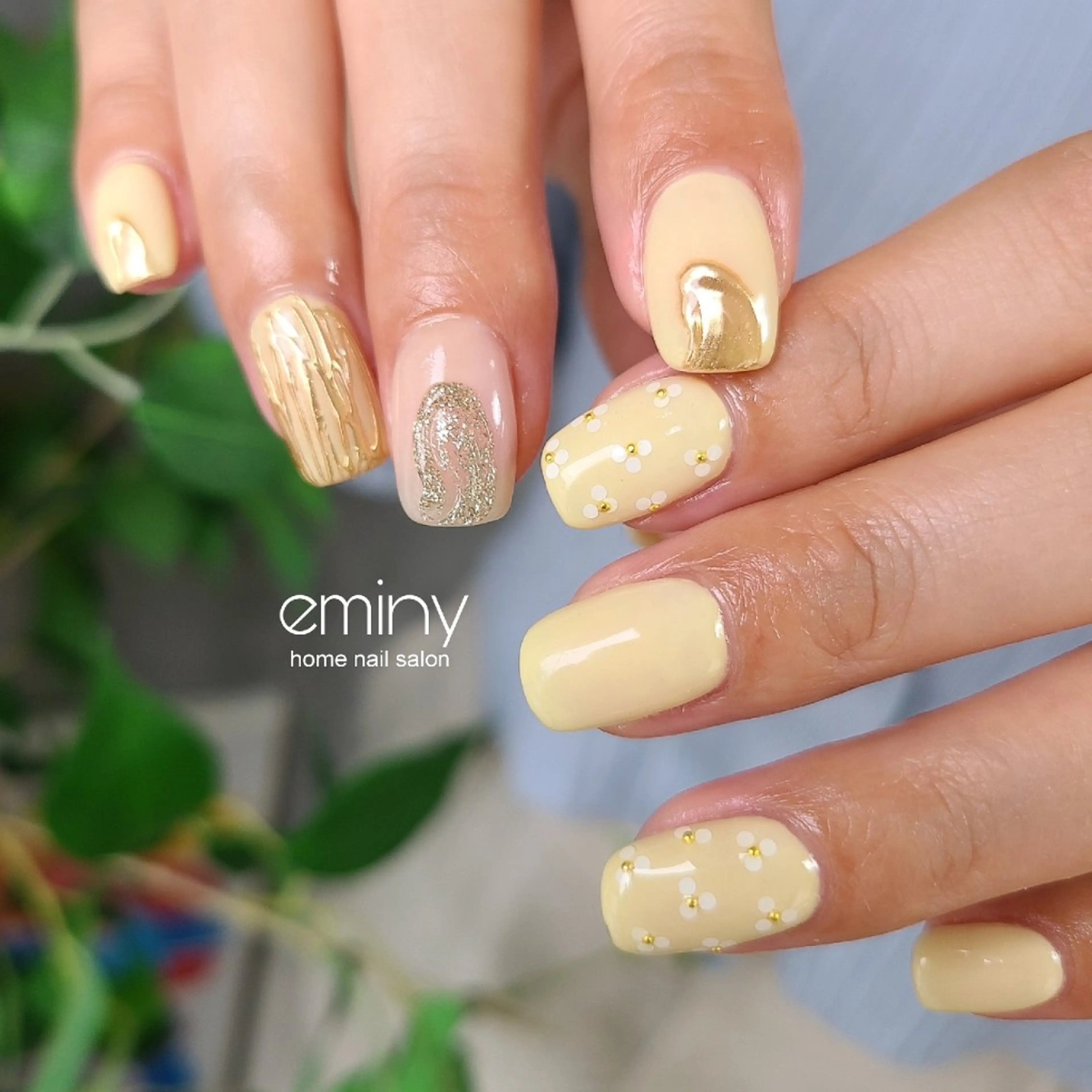 ネイル フラワーネイル ジェルネイル 韓国ネイル ミラーネイル パステルネイル ハンドネイル nail salon  eminyのネイルデザイン