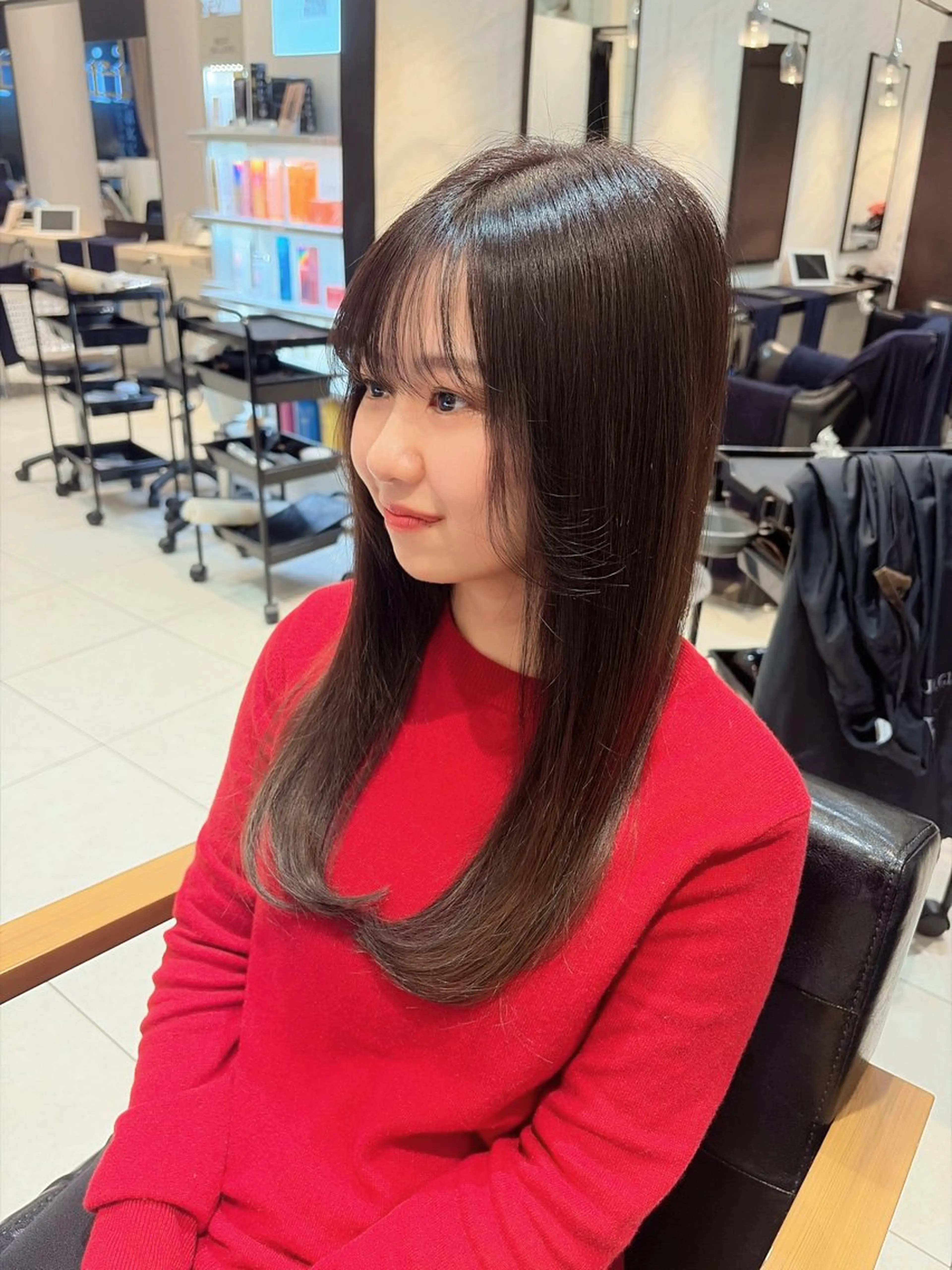 セミロング 工藤ゆな 4月満席🈵のヘアスタイル