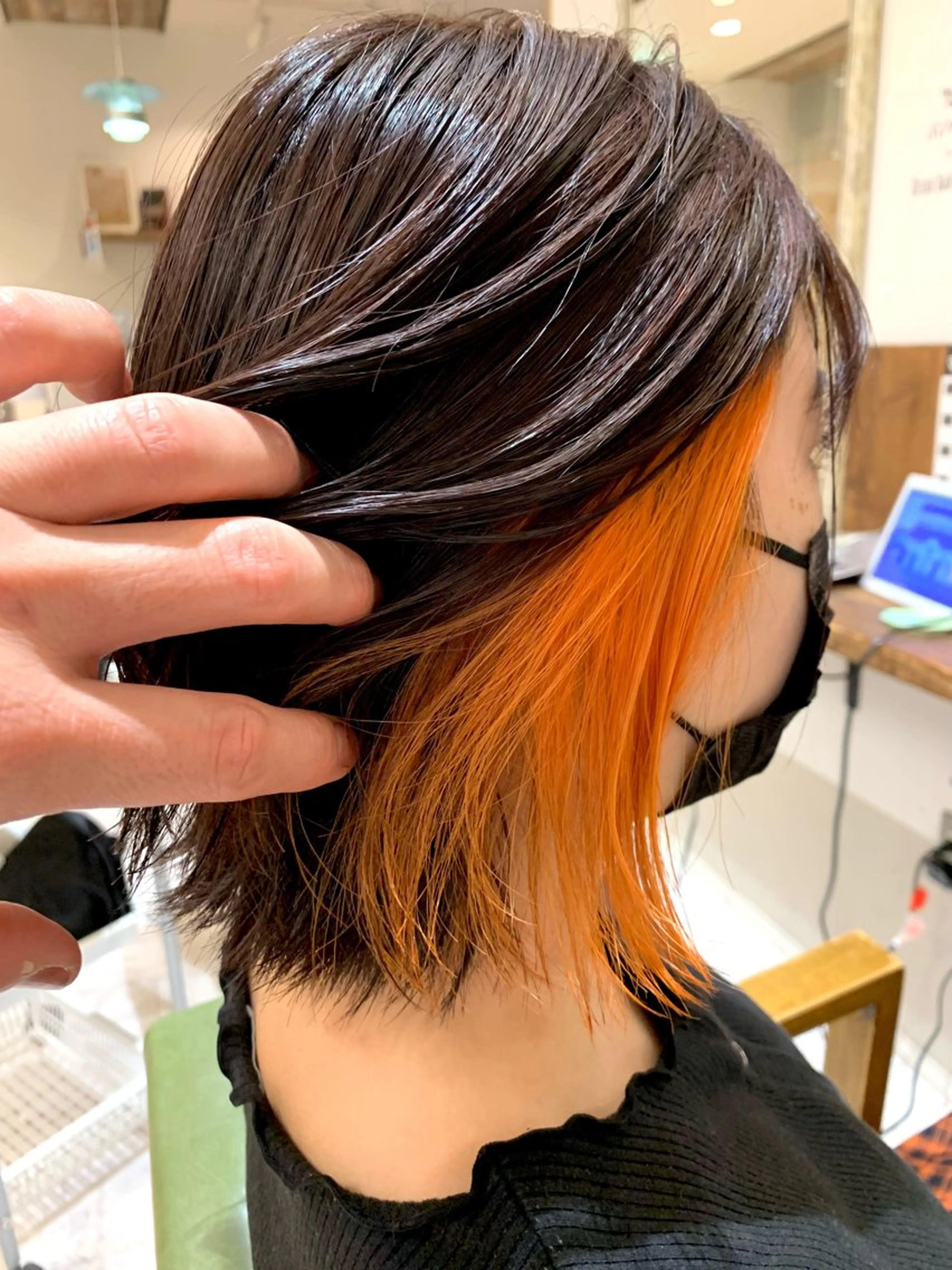ミディアム カラー rinrin 天文館のヘアスタイル