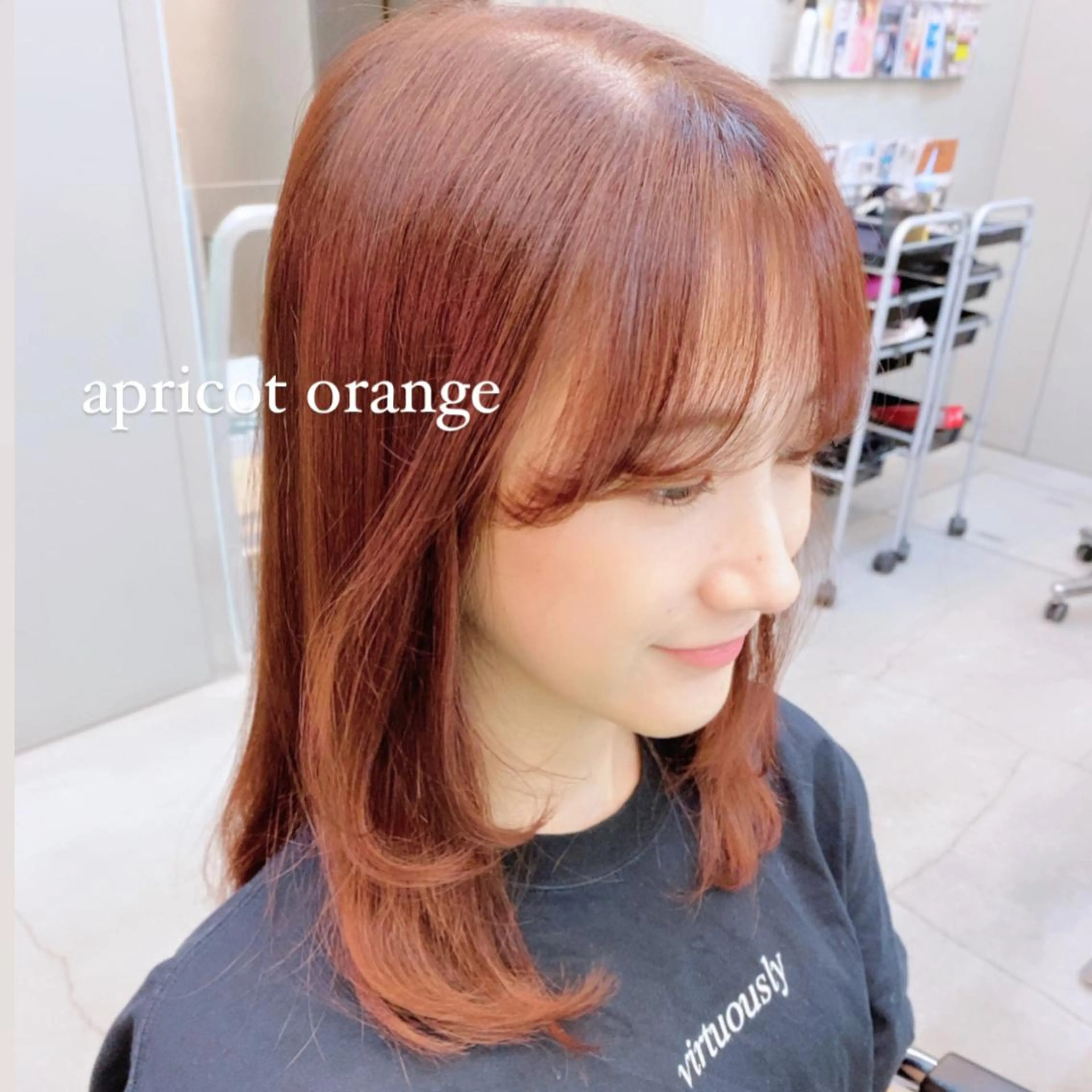 ミディアム カラー ヘアカラー トリートメント 岡野 静華のヘアスタイル