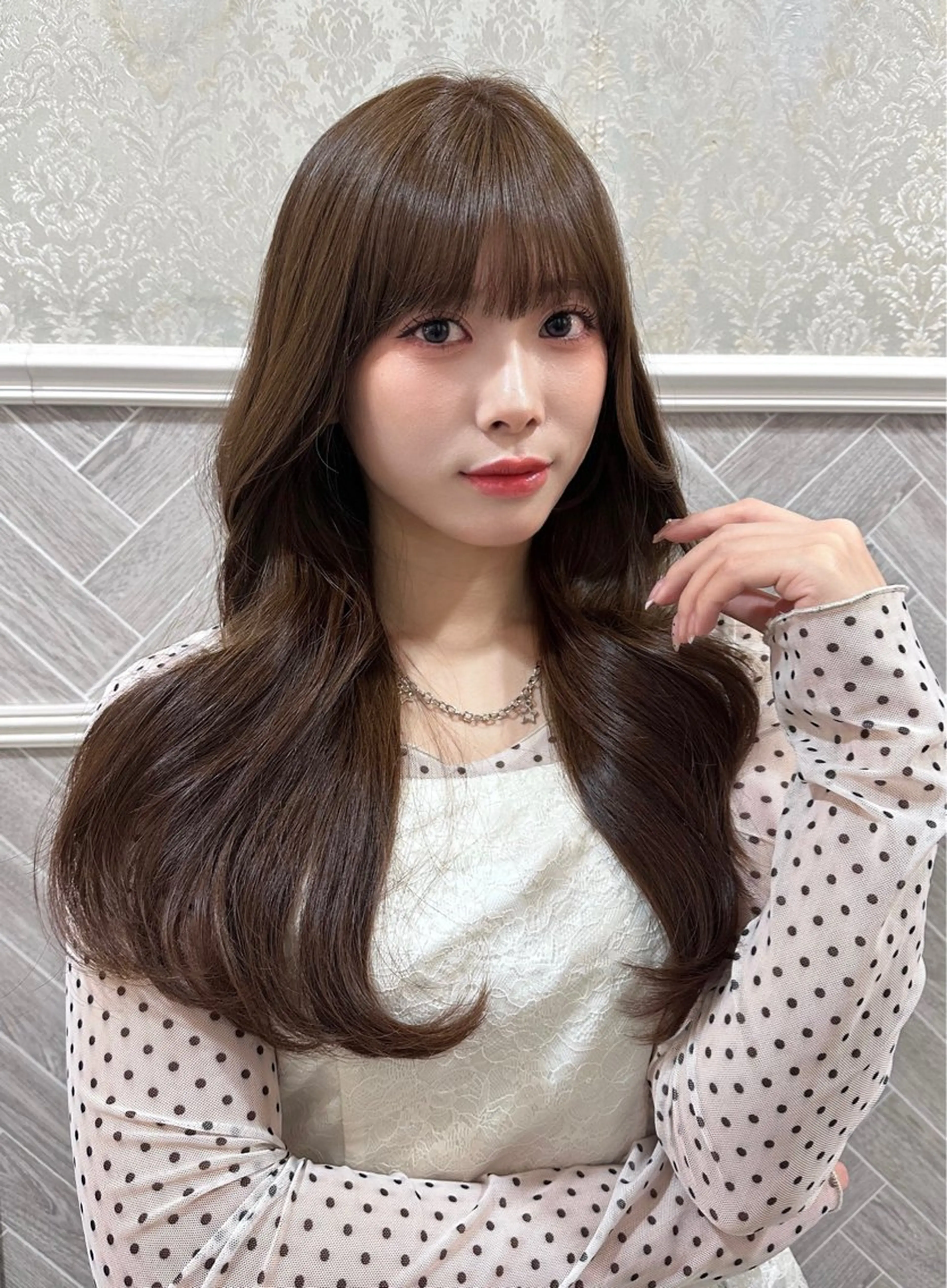 ロング カット ヘアカラー レイヤー/顔周り /ボブ/銀座/サラのヘアスタイル