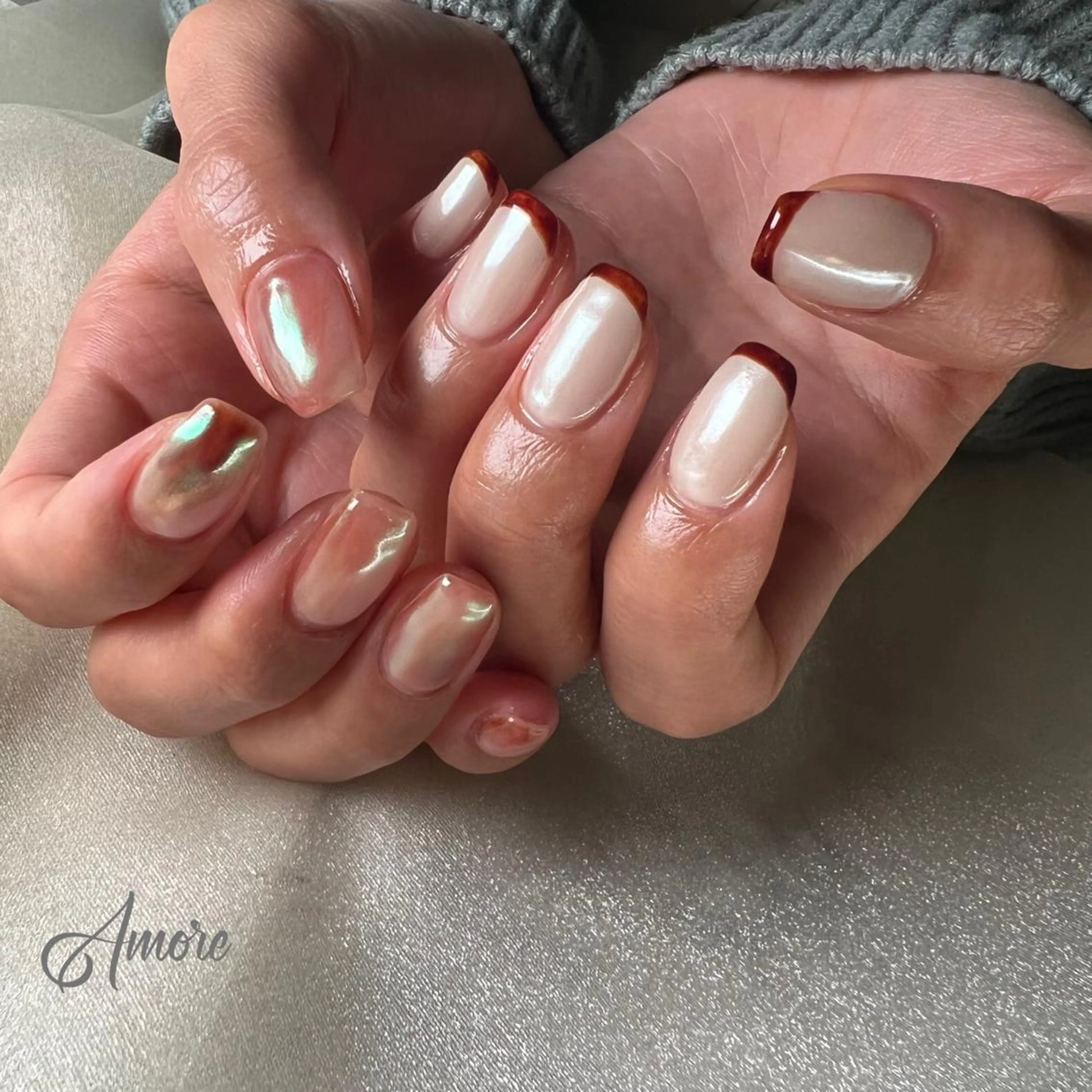 ネイル ジェルネイル ミラーネイル オフィスネイル パラジェル You kyehwaのネイルデザイン