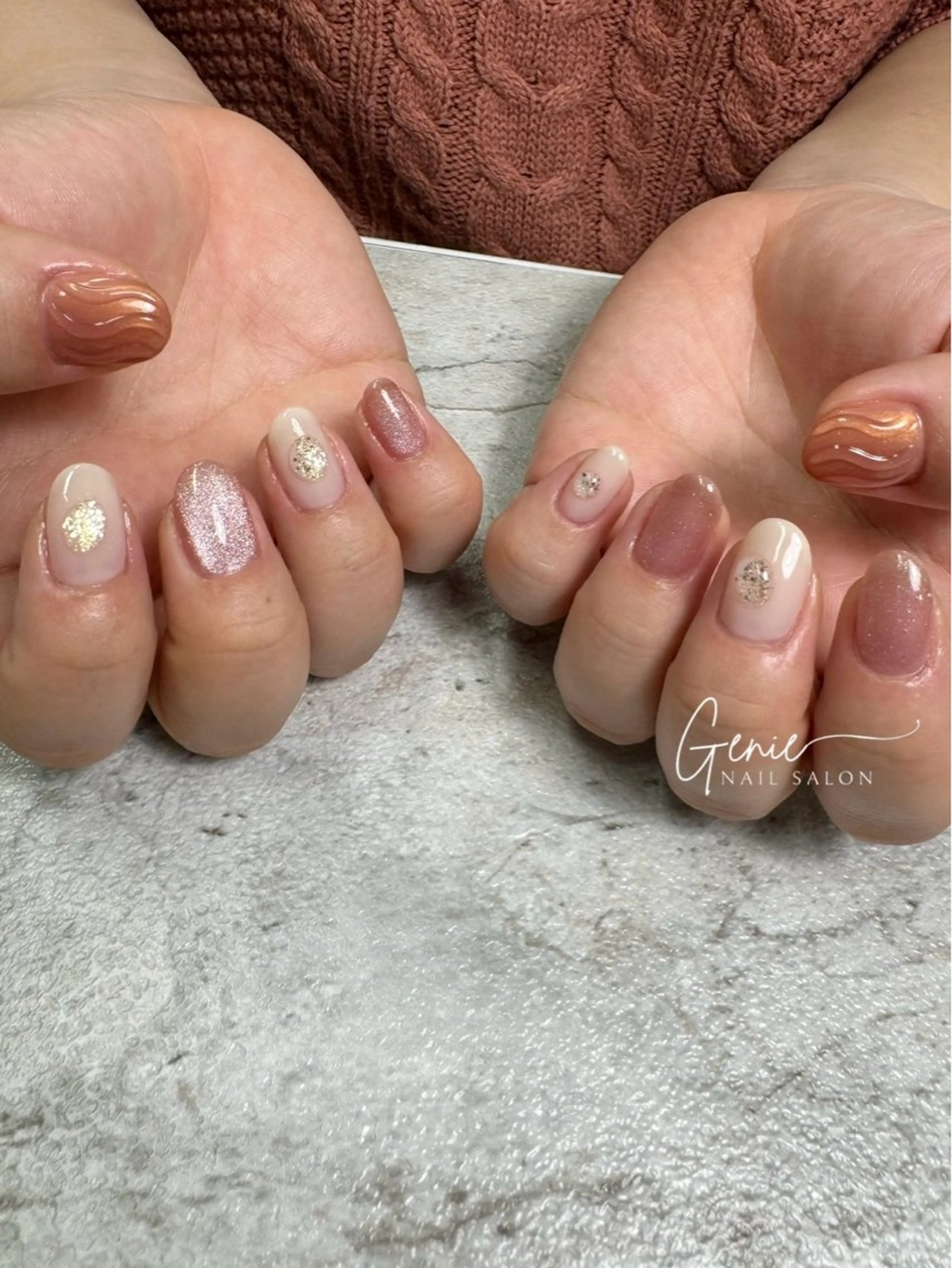 ネイル ニュアンスネイル ぷっくりネイル ハンドネイル Nail salon Genieのネイルデザイン