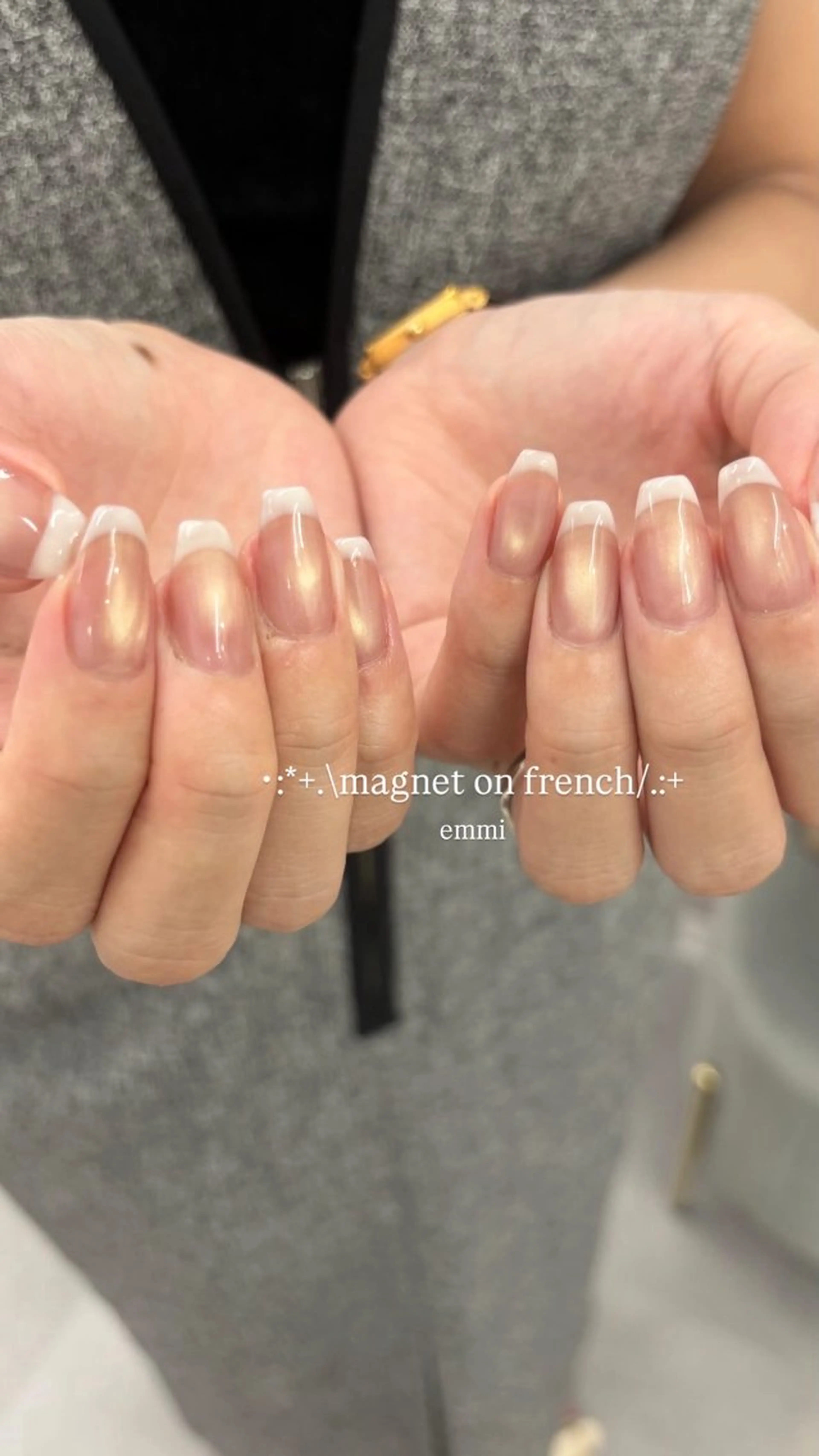 ネイル チークネイル フレンチネイル ガーリー 氷ネイル・うるうるネイル キラキラネイル ハンドネイル GO TODAY SHAiRE SALON 表参道colore店所属・emmi nailのネイルデザイン