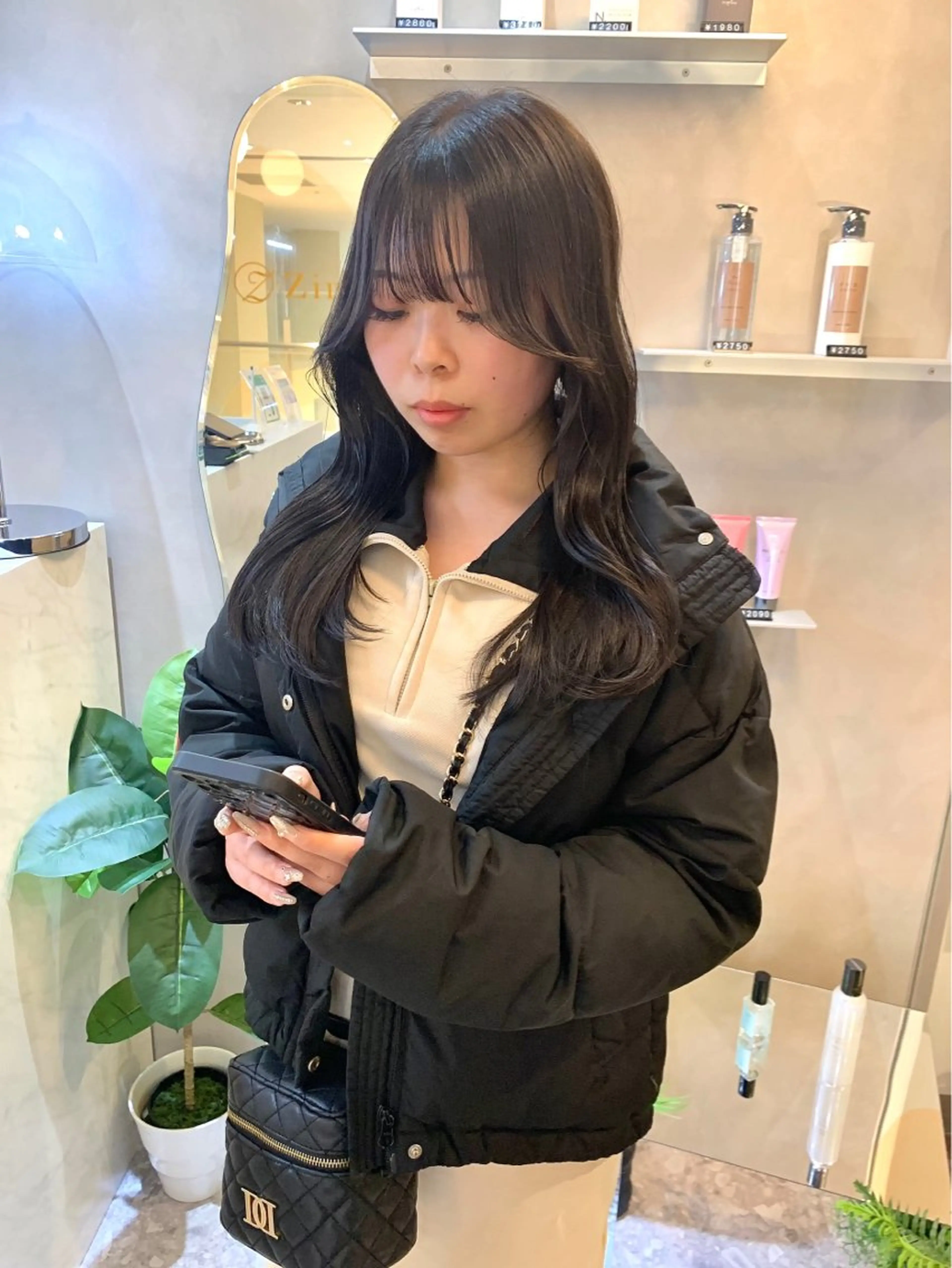 ロング カラー ケアカラー ボブ 顔まわりレイヤー 髪質改善 ヨシンモリ 韓国ヘア🇰🇷/ 顔周り/松田光里のヘアスタイル