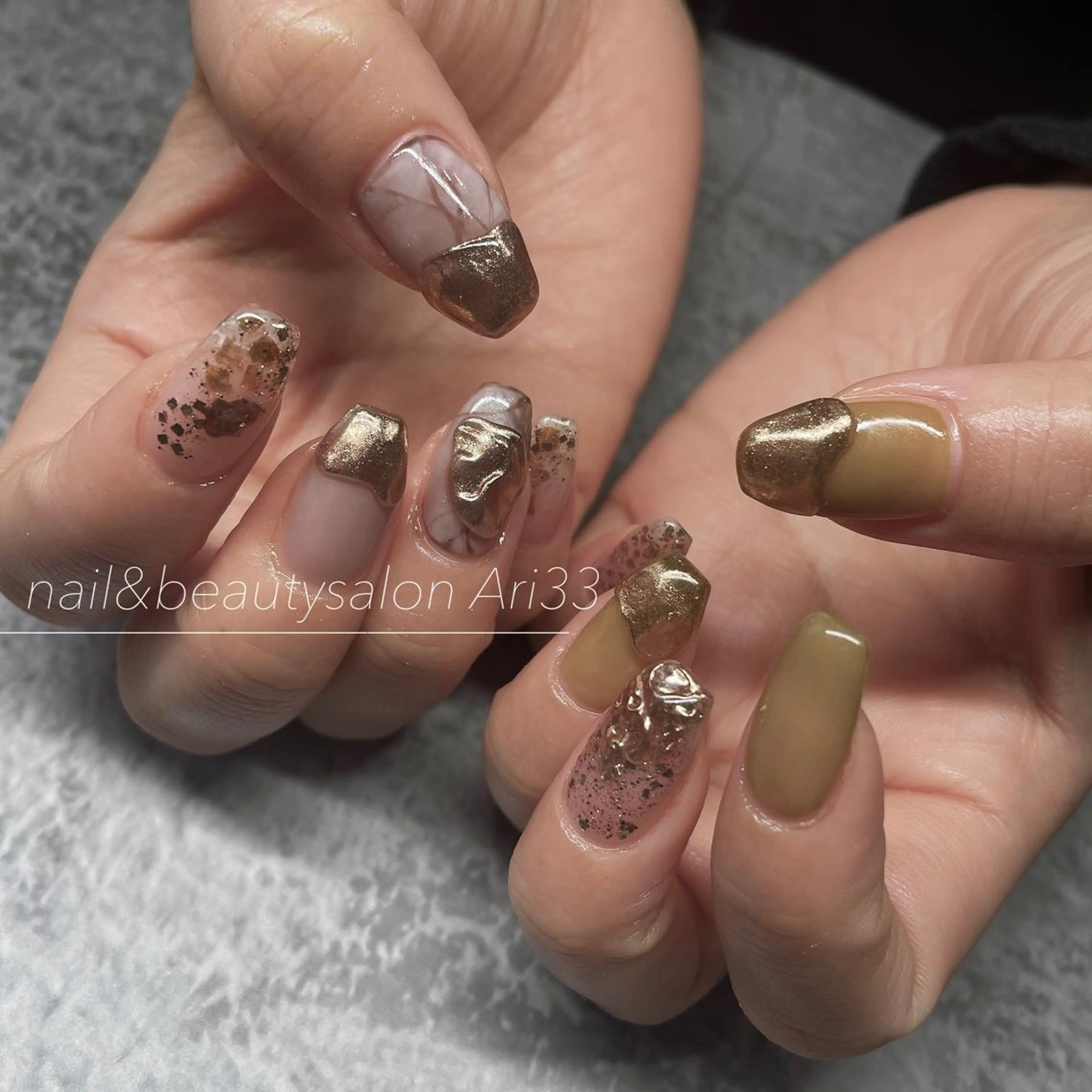 ネイル ニュアンスネイル ハンドネイル プライベートサロン Ari33nailのネイルデザイン